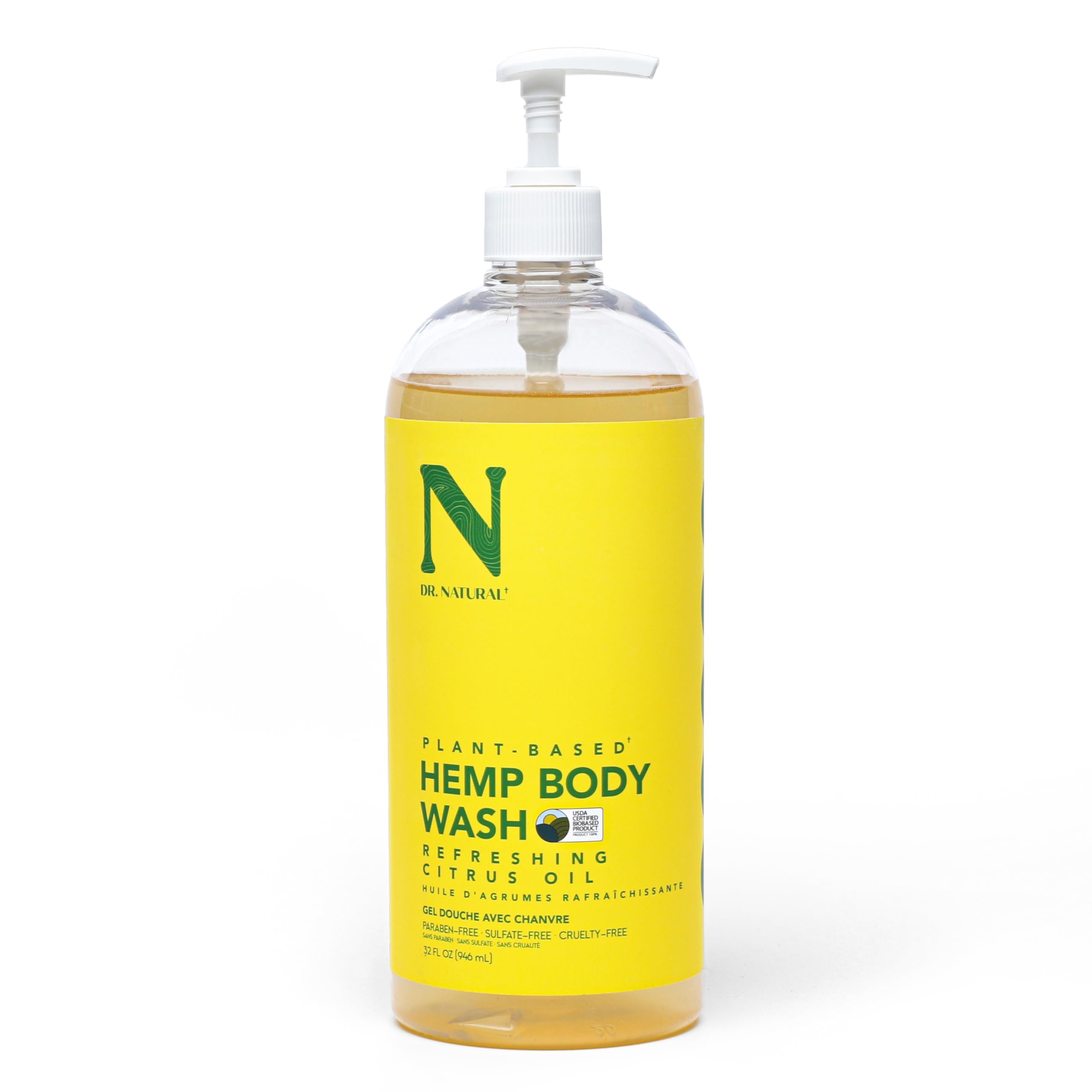 Dr. Natural Hemp Body Wash Natural for Sensitive Skin Moisturizing Anti Aging