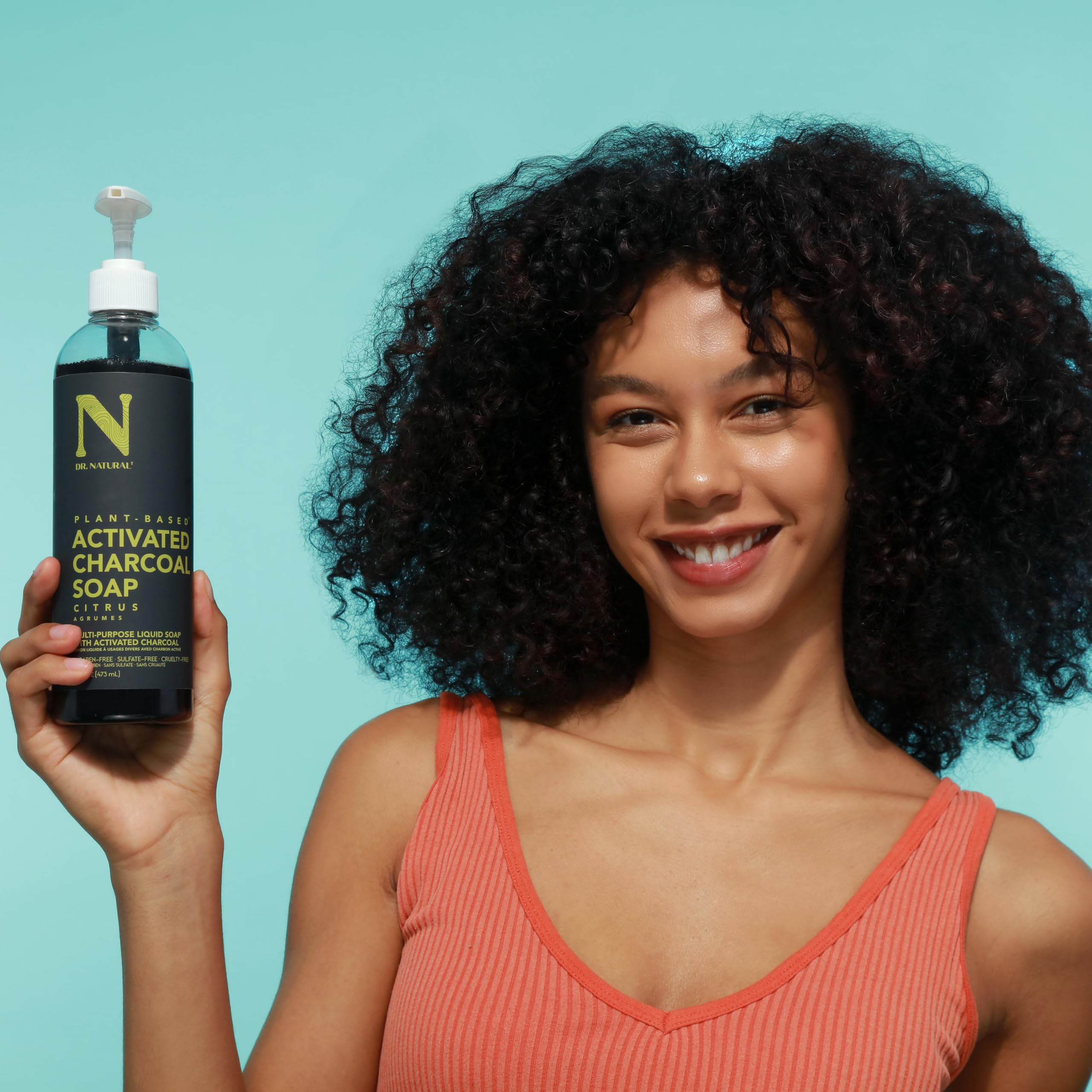 Dr. Natural Activated Charcoal Liquid Soap Combat Acne and Blemishes Deep - Thumbnail 2