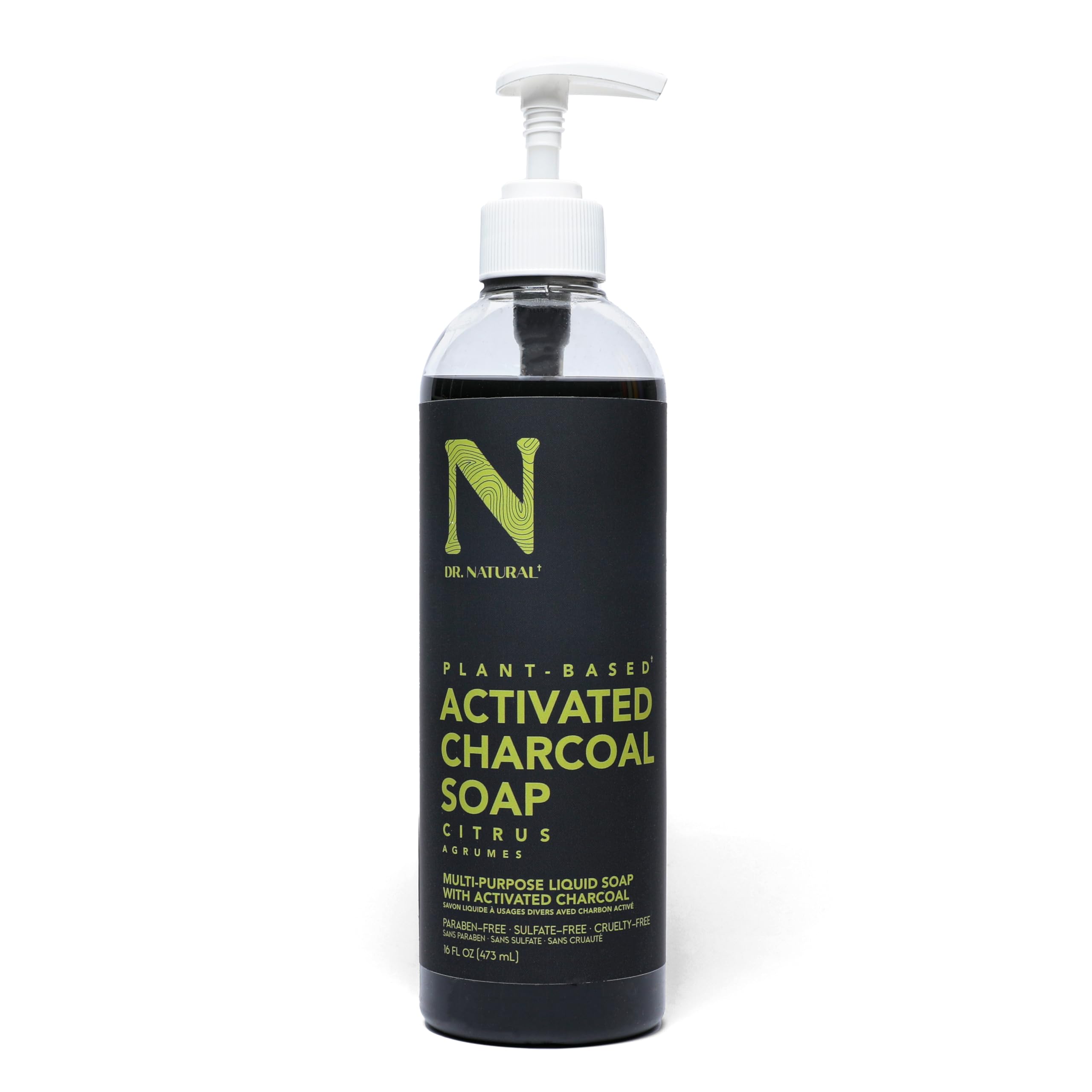 Dr. Natural Activated Charcoal Liquid Soap Combat Acne and Blemishes Deep