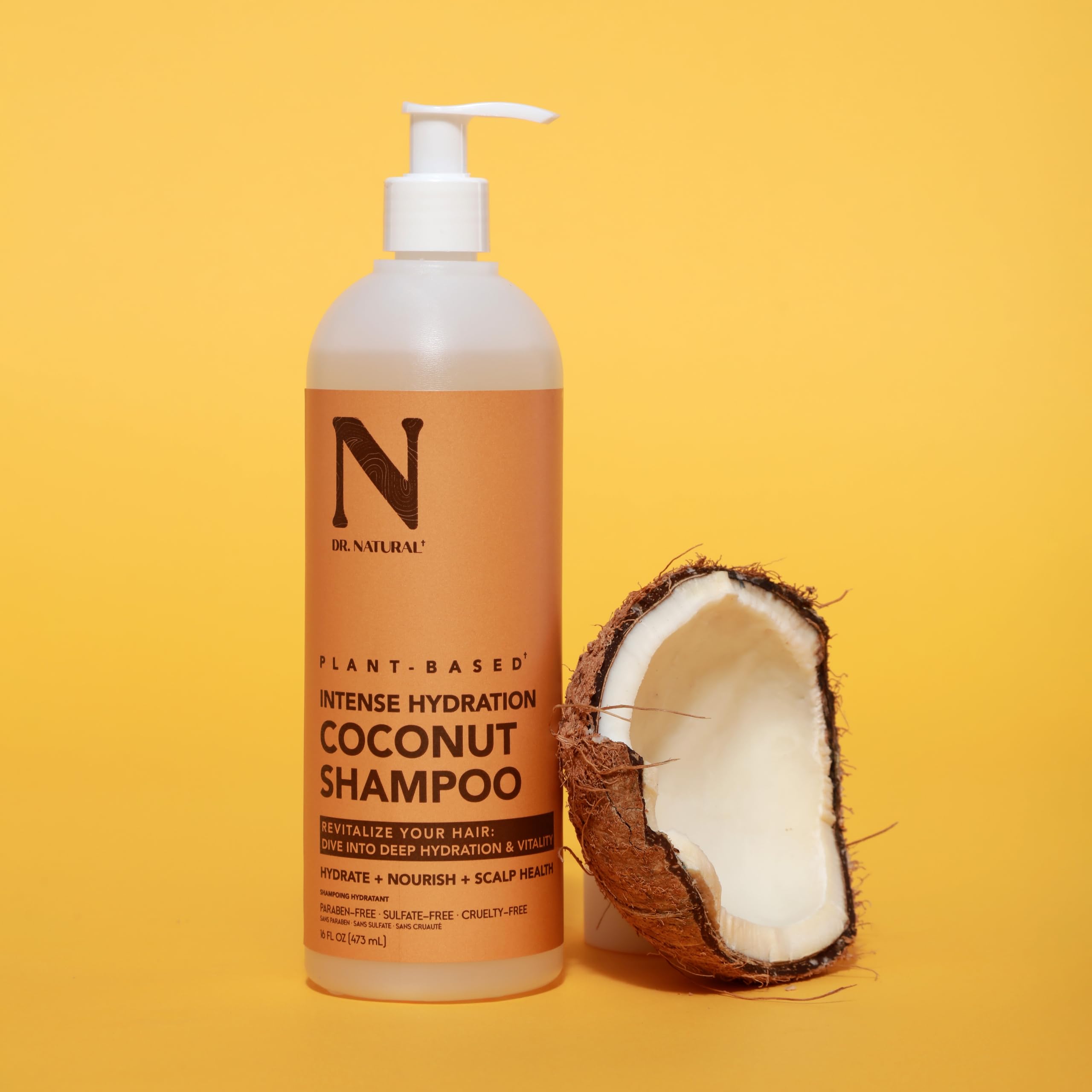 Dr. Natural Hydrates and Restores Shampoo Coconut for Unisex Lotion Unisex 16 oz - Thumbnail 3
