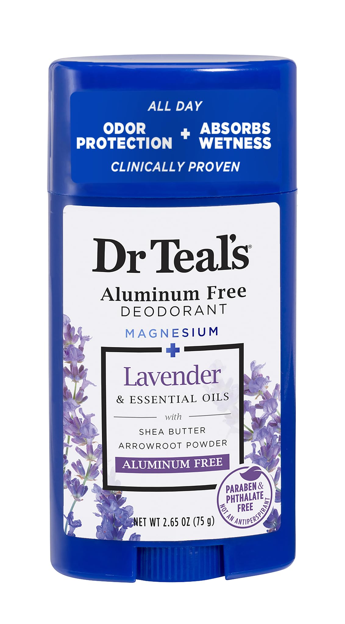 Dr Teal's Aluminum Free Deodorant Lavender Paraben Phthalate Free 2.65 oz
