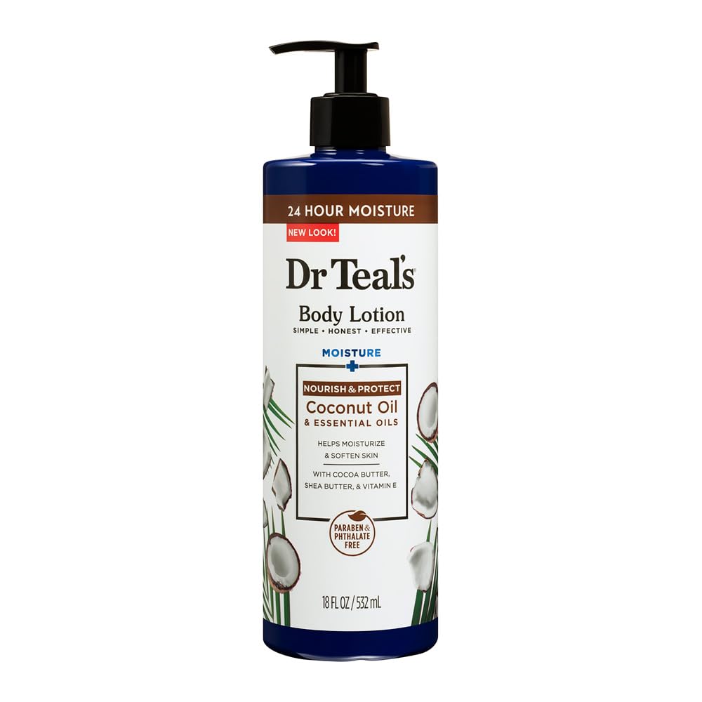 Dr Teal's Body Lotion With Coconut Essential Oils 18 oz