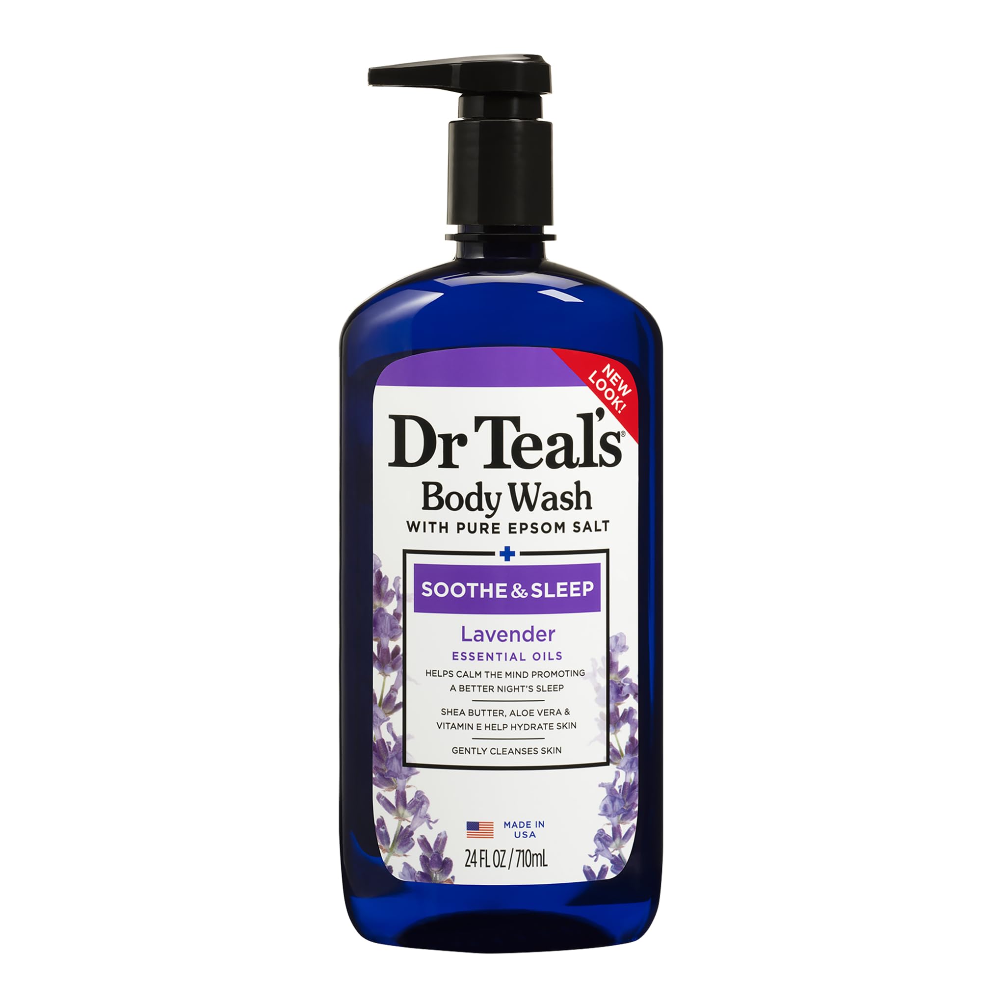 Dr Teal's Pure Epsom Salt Body Wash Soother Moisturize With Lavender 24 oz - Thumbnail 2