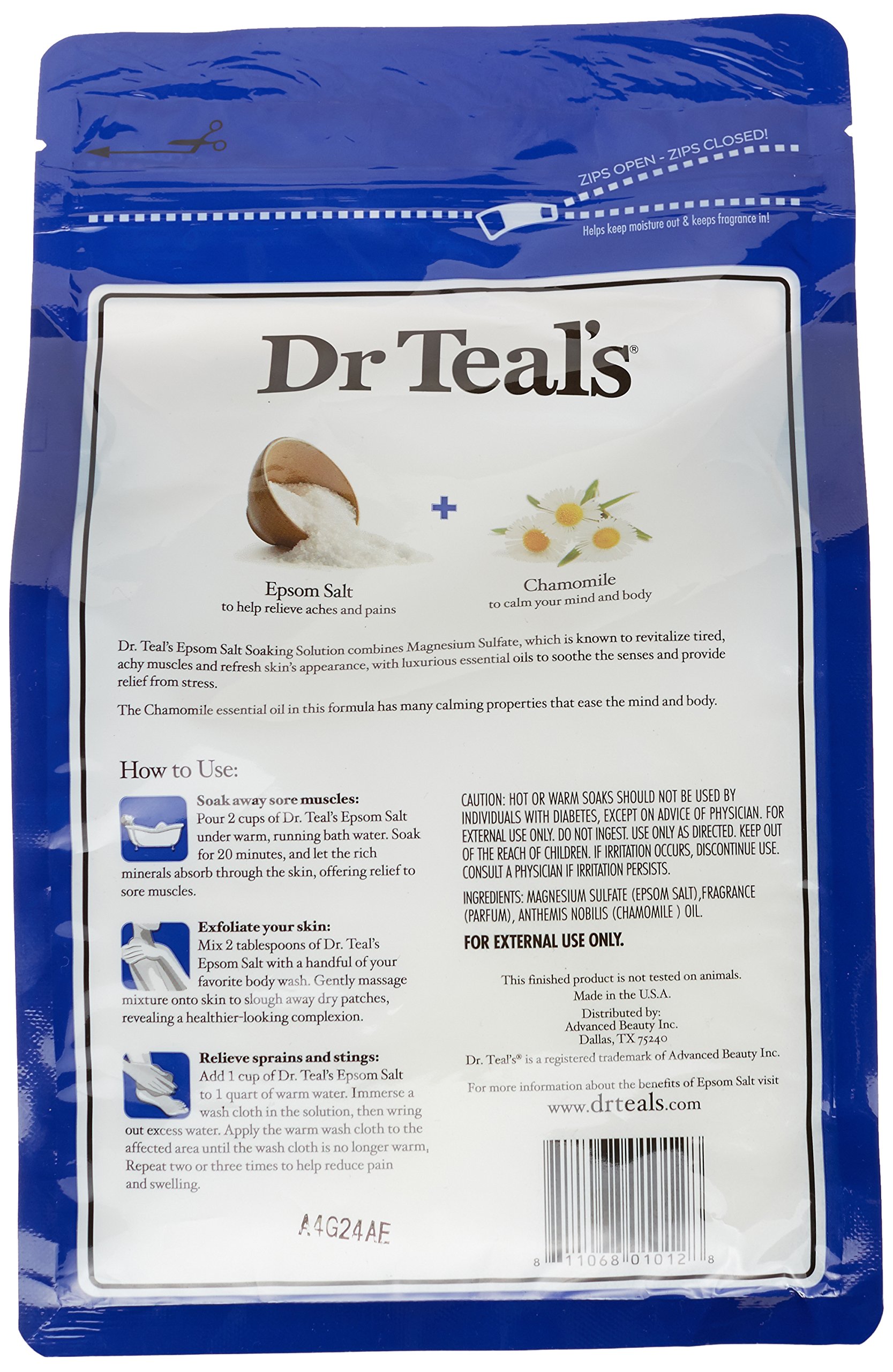 Dr Teal's Epsom Salt Soaking Solution Chamomile 48 oz - Thumbnail 2