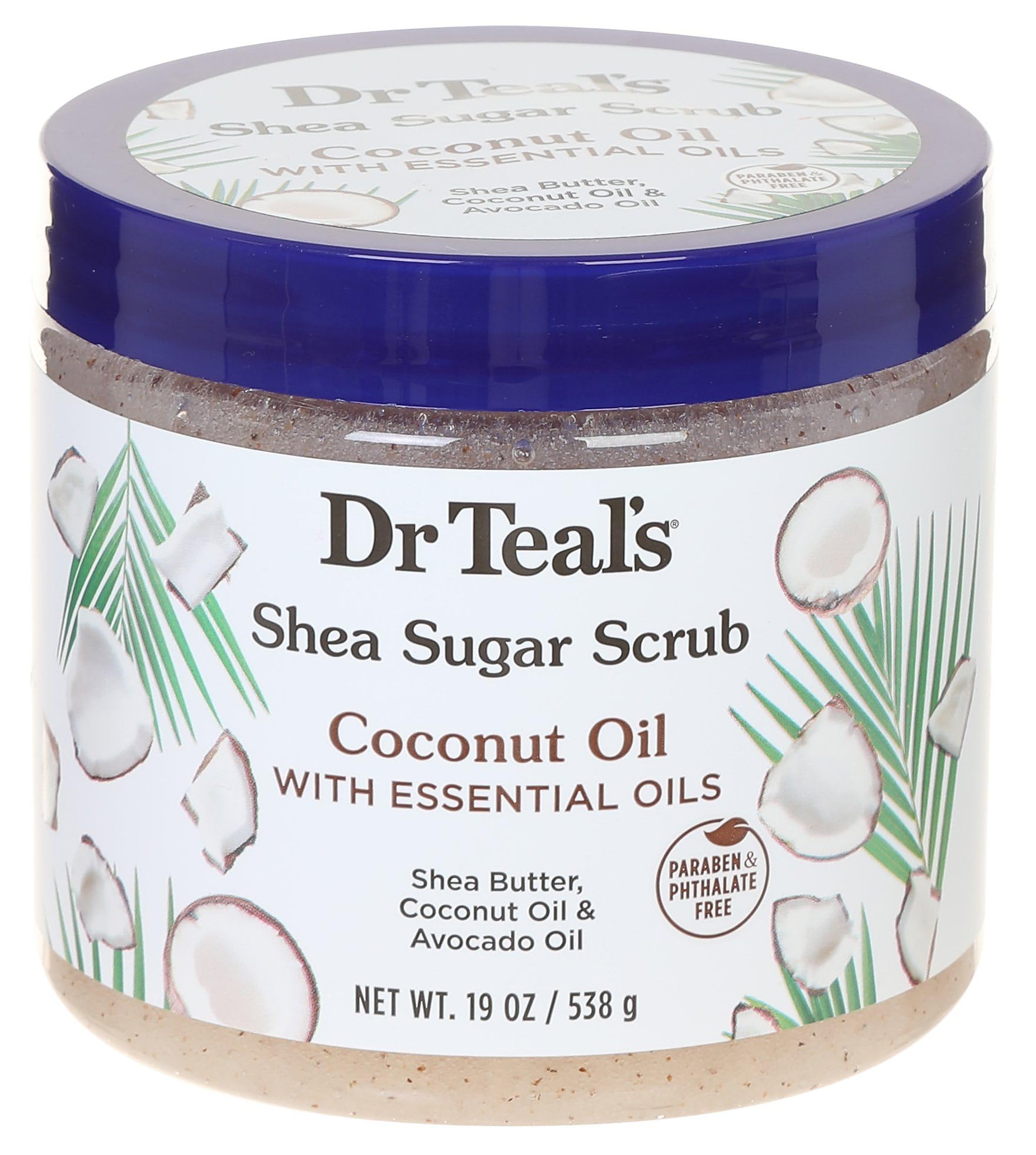 Dr. Teal's Shea Sugar Scrub Coconut Oil Jar 19 oz