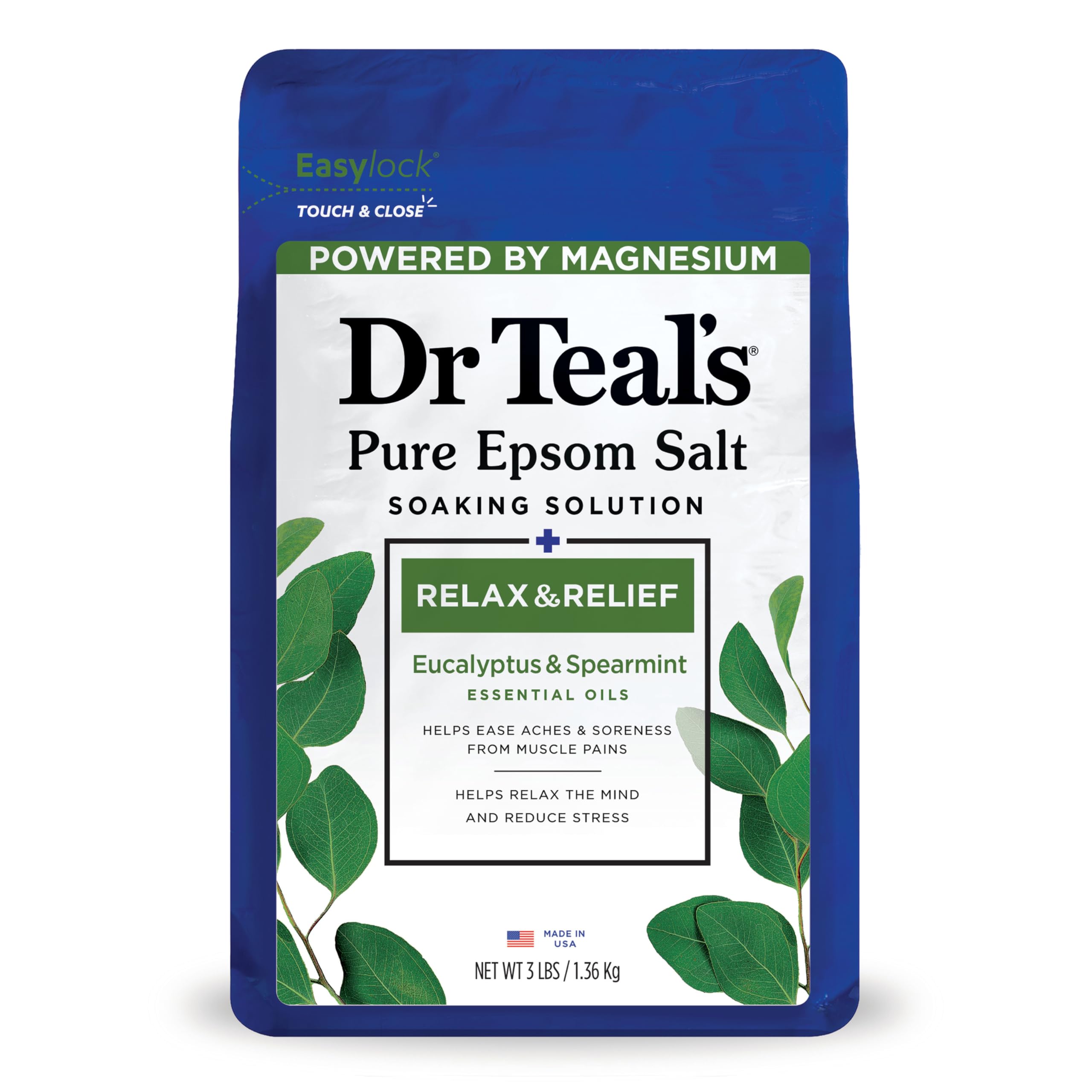 Dr Teal's Epsom Salt Magnesium Soak Relax Relief With Eucalyptus Spearmint