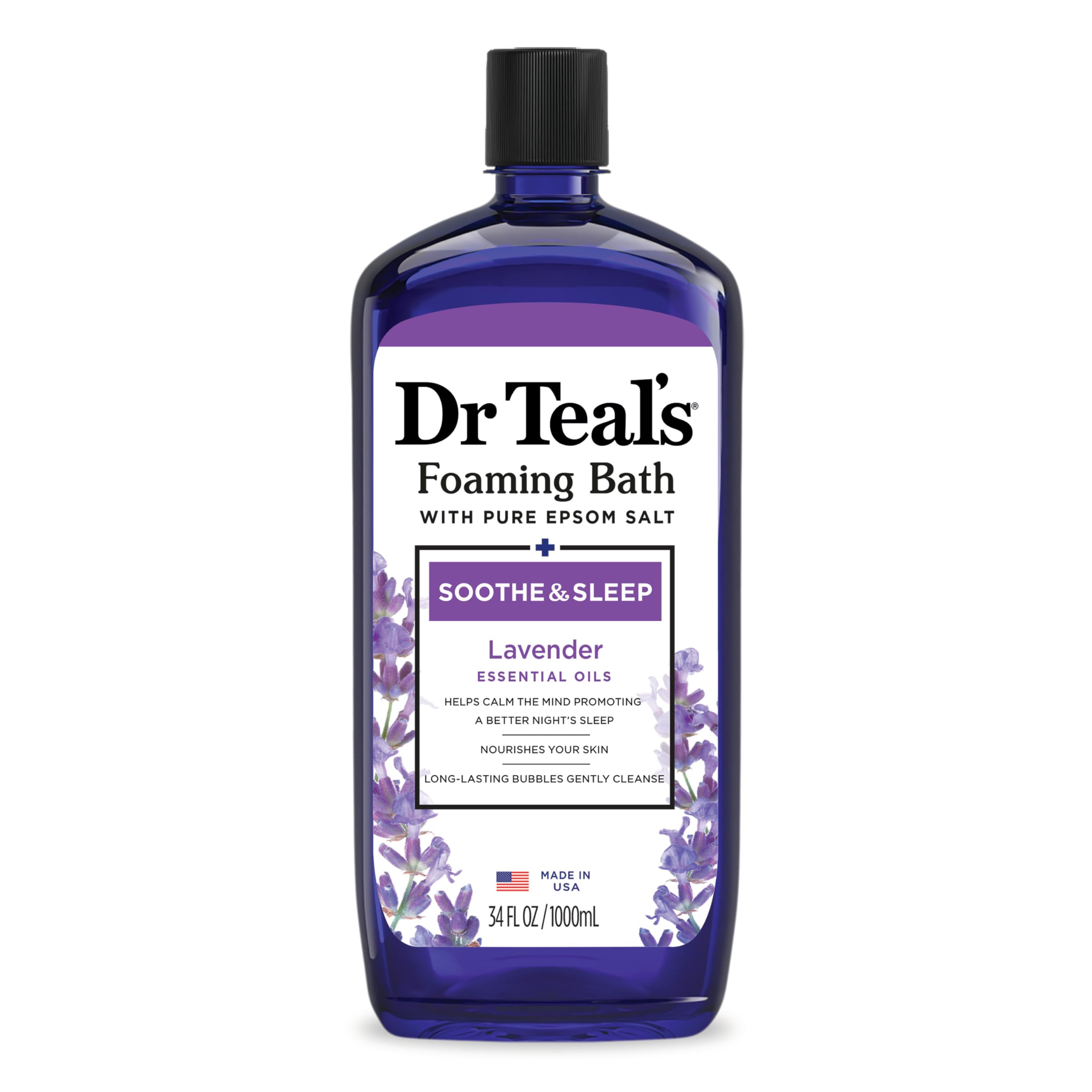 Dr Teal's Foaming Bath With Pure Epsom Salt Soothe Sleep With Lavender 34 Fl Oz