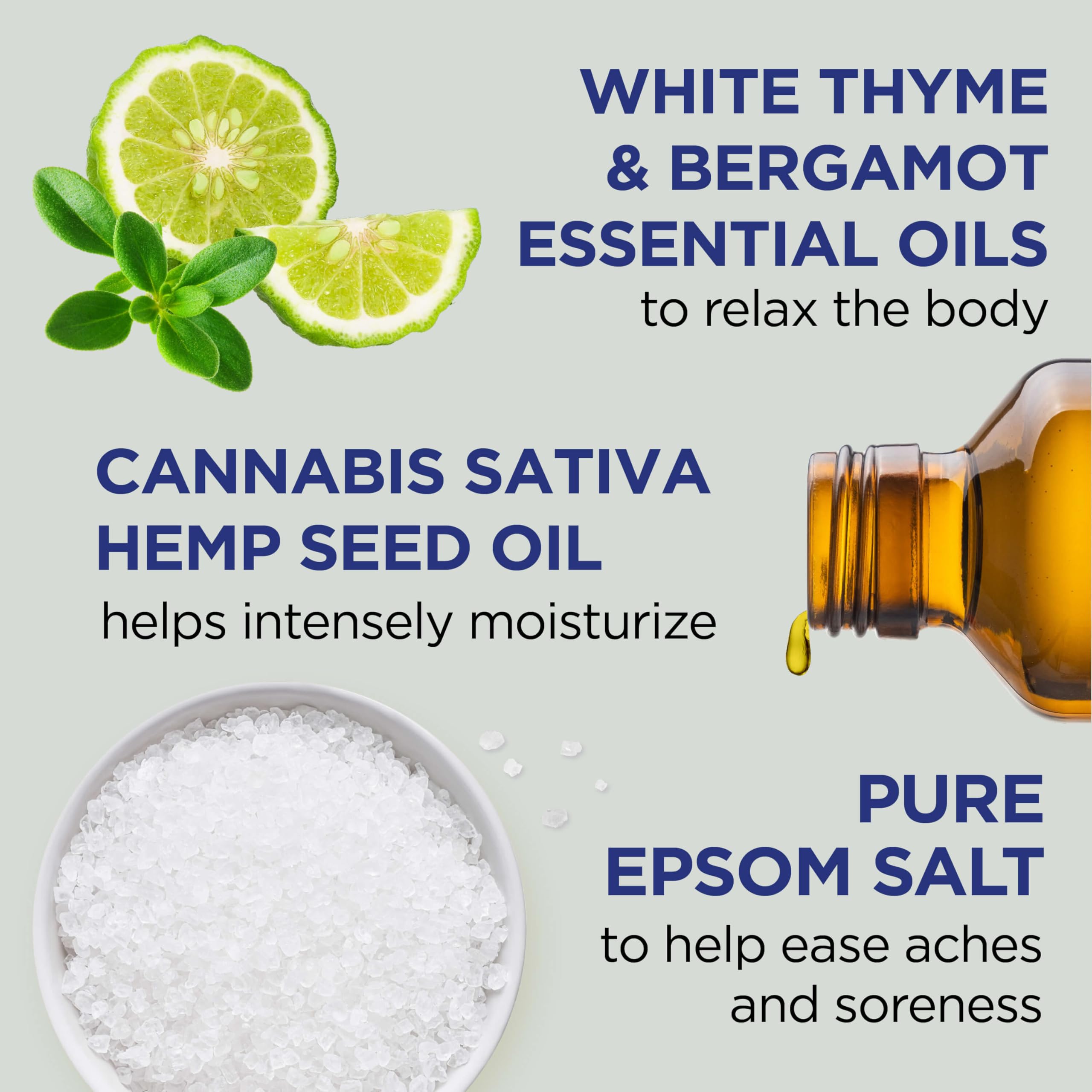 Dr Teal's Pure Epsom Magnesium Salt Soak Cannabis Sativa Hemp Seed Oil 3 Lb - Thumbnail 3