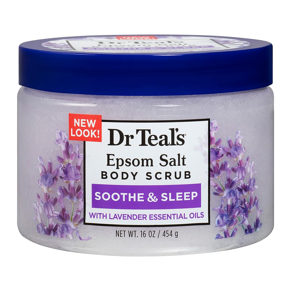 Dr Teal's Pure Epsom Salt Body Scrub Soothe Sleep With Lavender Essential Oils