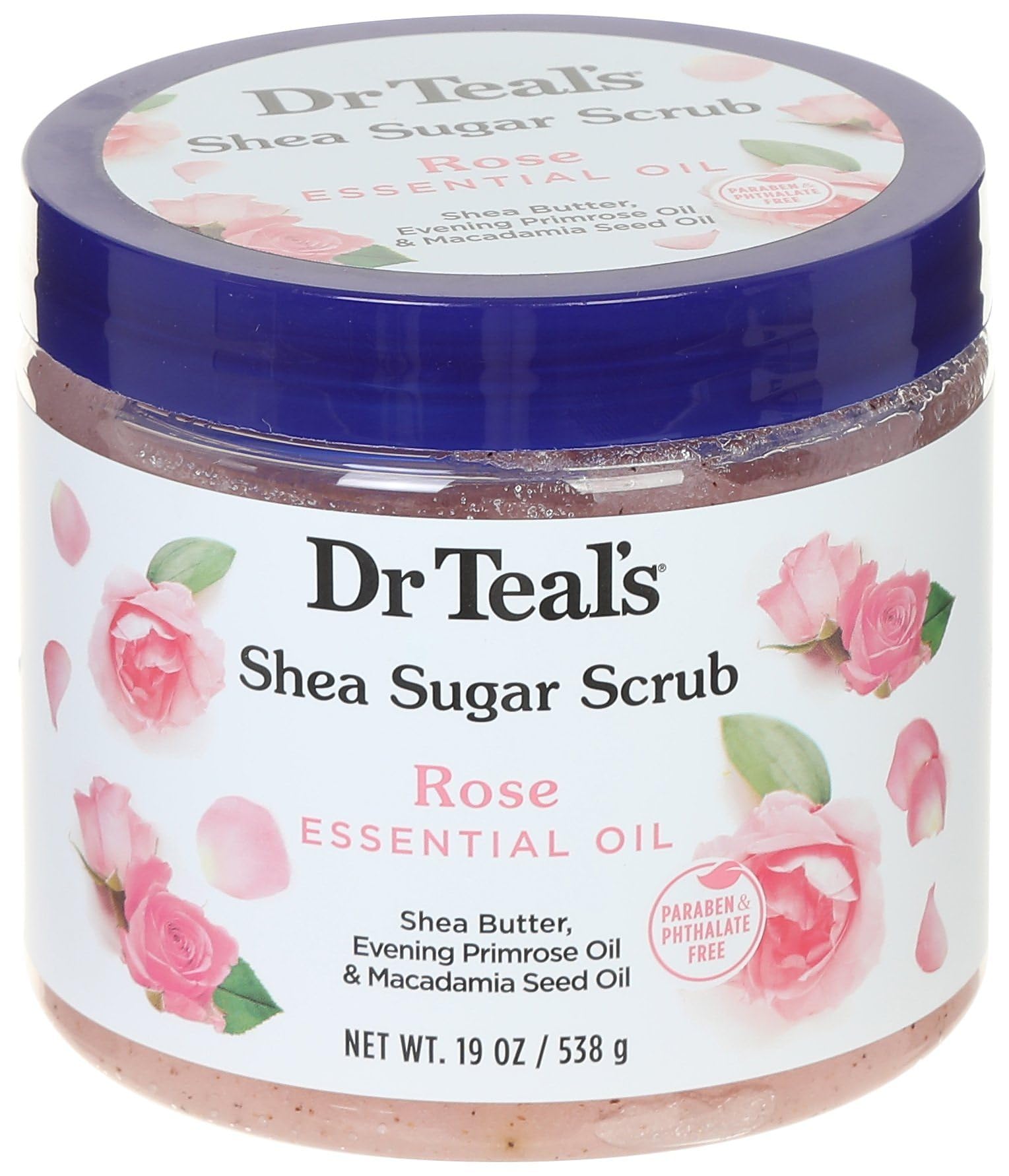 Dr. Teal's Shea Sugar Scrub Rose Jar 19 oz