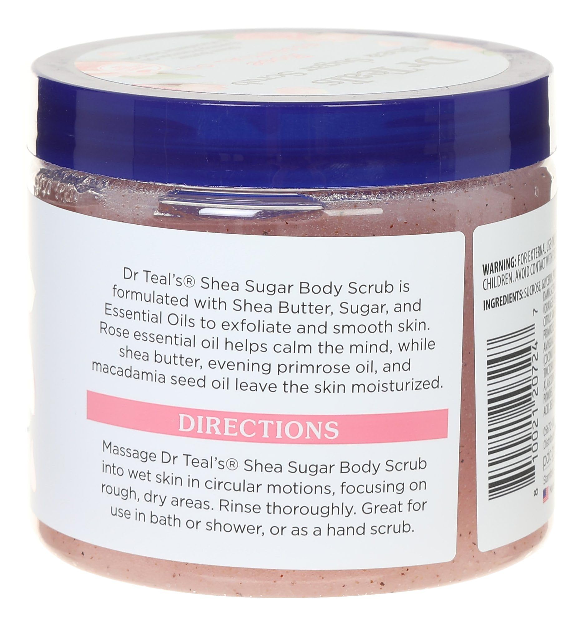 Dr. Teal's Shea Sugar Scrub Rose Jar 19 oz - Thumbnail 2