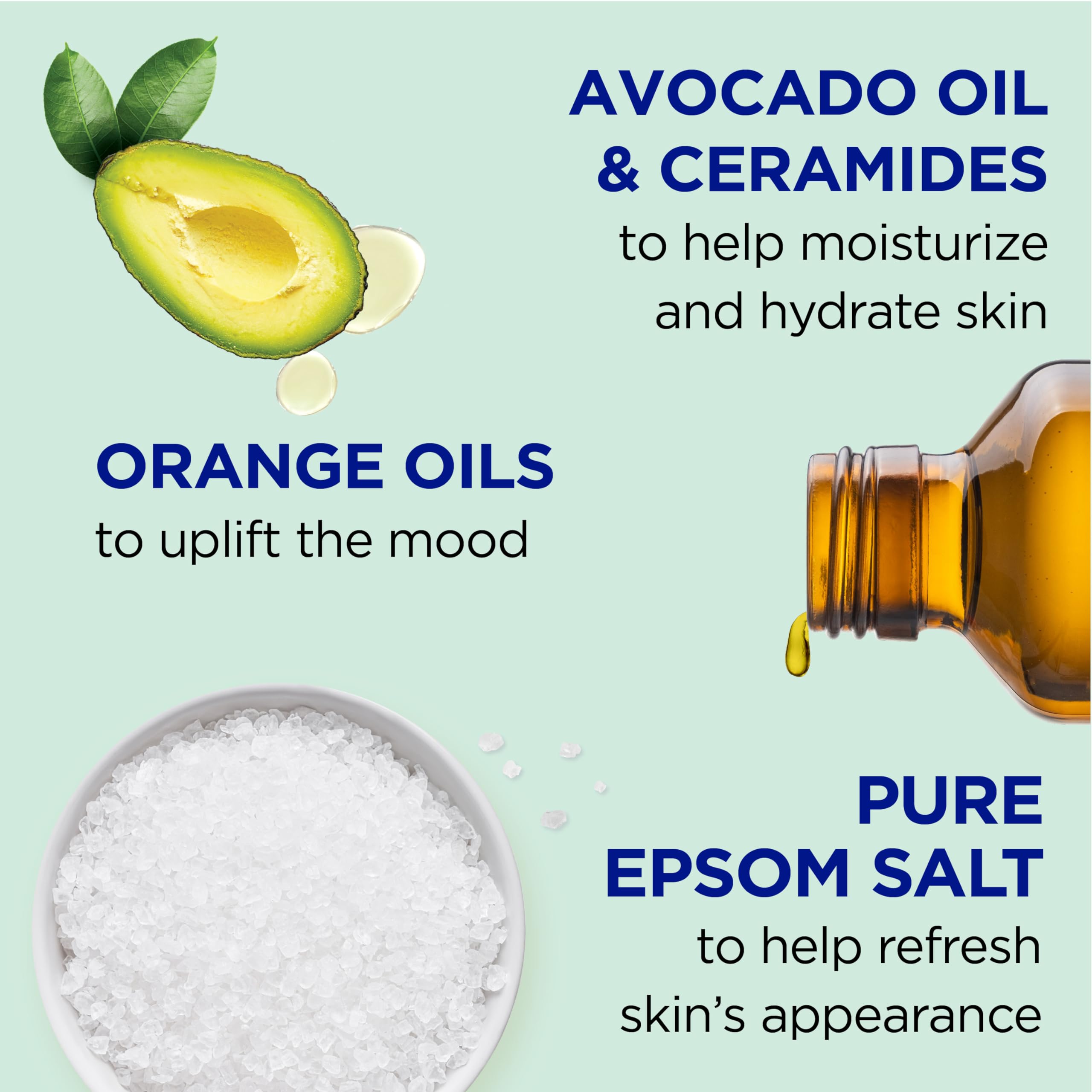 Dr Teal's Pure Epsom Magnesium Salt Soak Glow Hydrate With Ceramides Avocado - Thumbnail 2