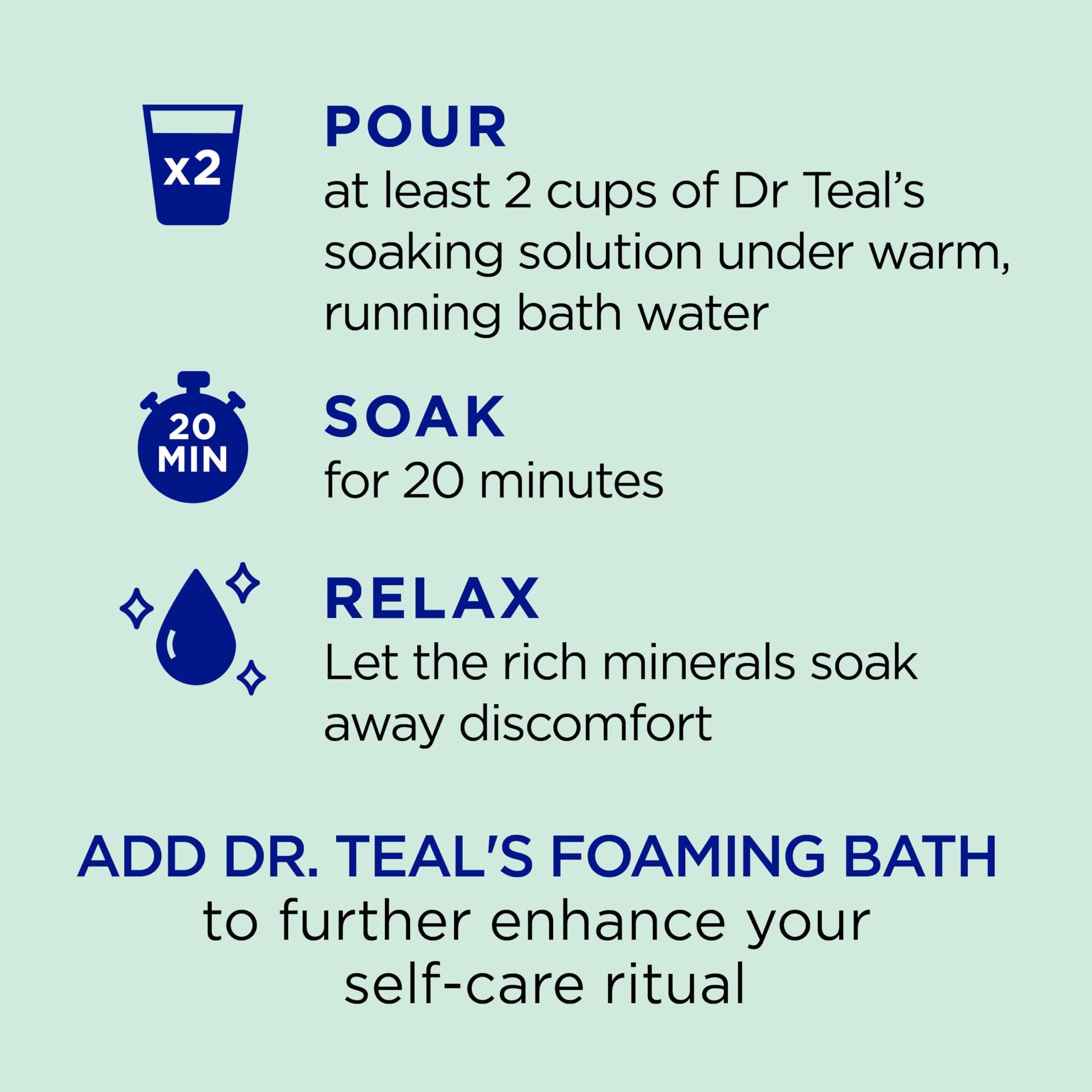 Dr Teal's Pure Epsom Magnesium Salt Soak Glow Hydrate With Ceramides Avocado - Thumbnail 3