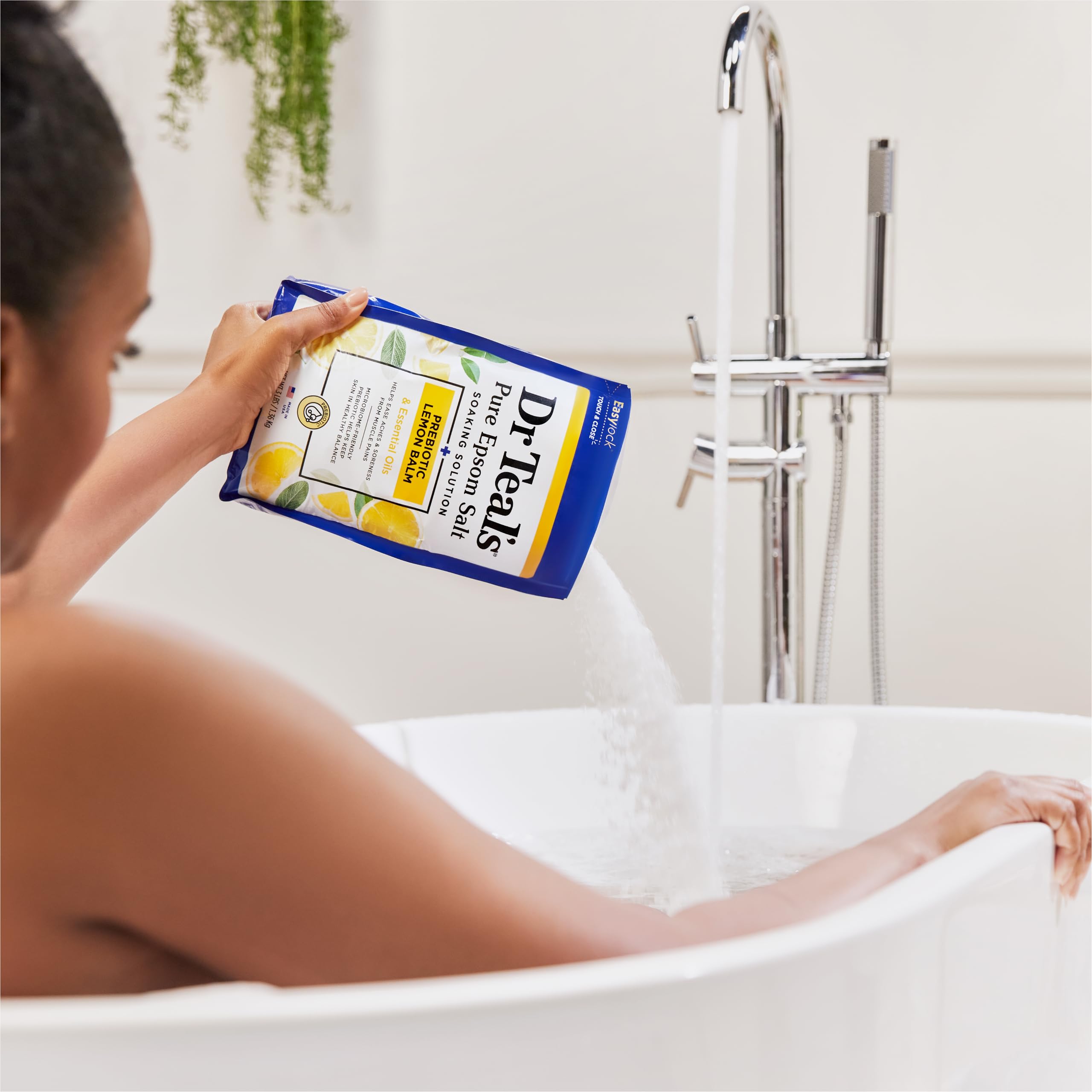 Dr Teal's Epsom Salt Magnesium Soak Prebiotic Lemon Balm Sage 3 Lbs - Thumbnail 2