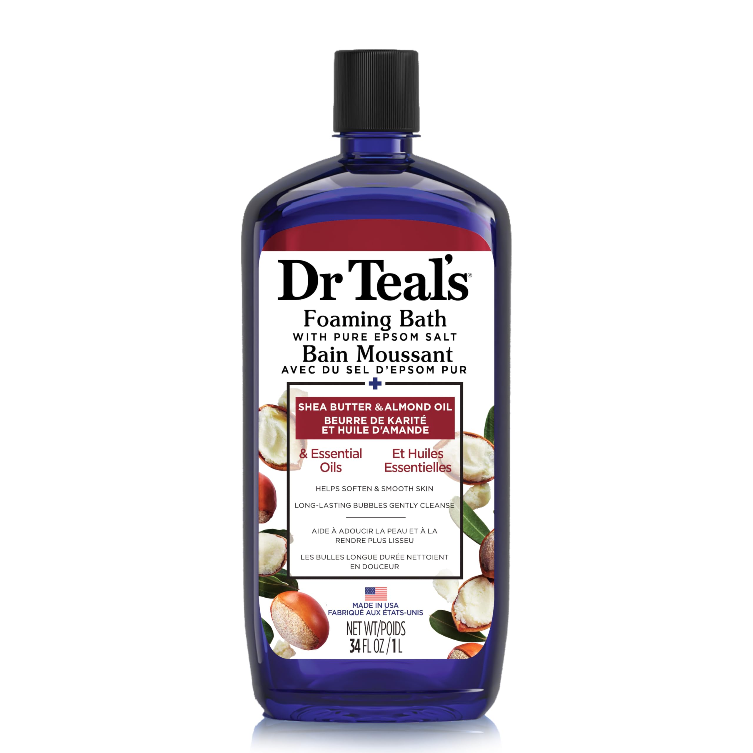 Dr Teal's Foaming Bath With Pure Epsom Salt Shea Butter Almond 34 Fl Oz