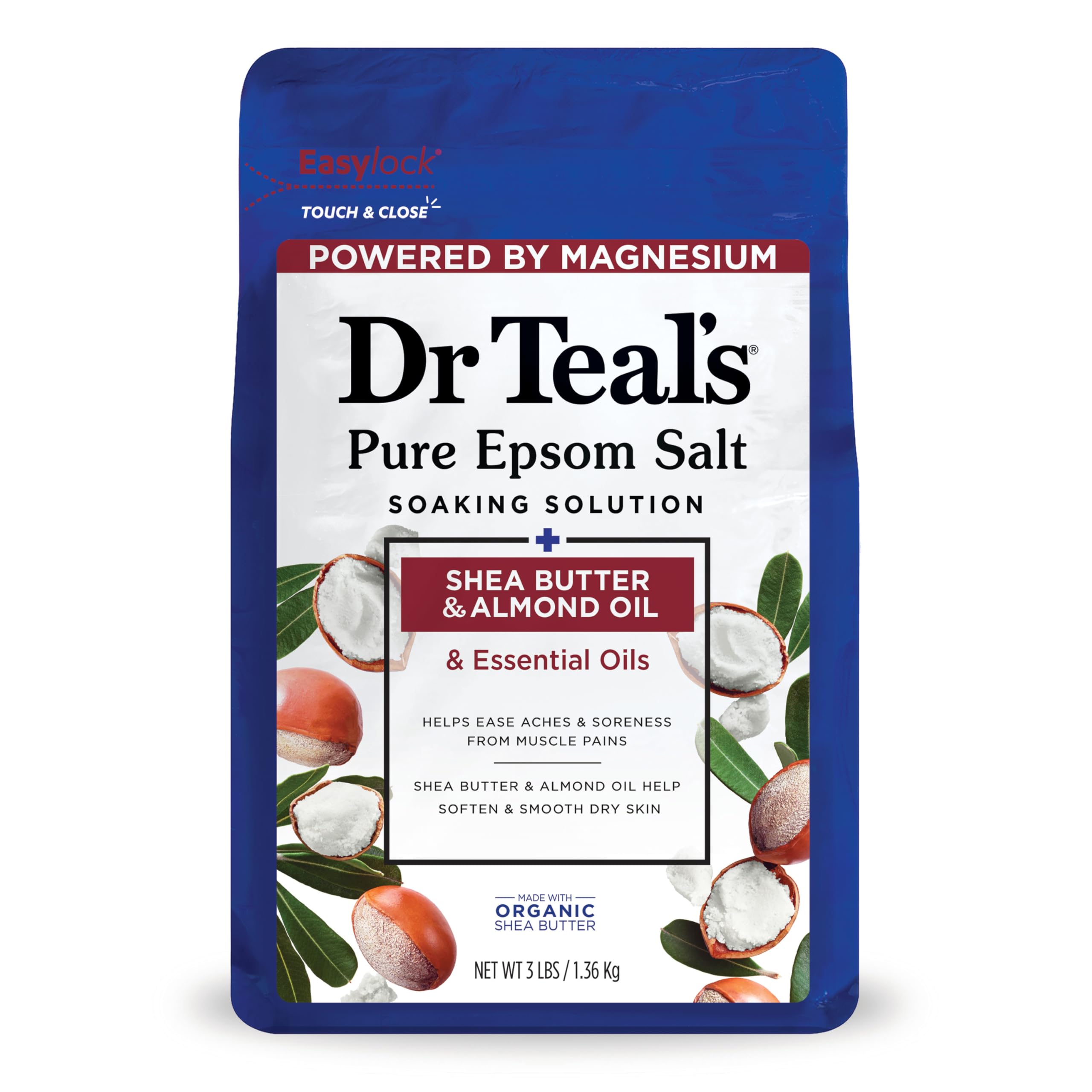 Dr Teal's Epsom Salt Magnesium Soak Soften Moisturize With Shea Butter Almond