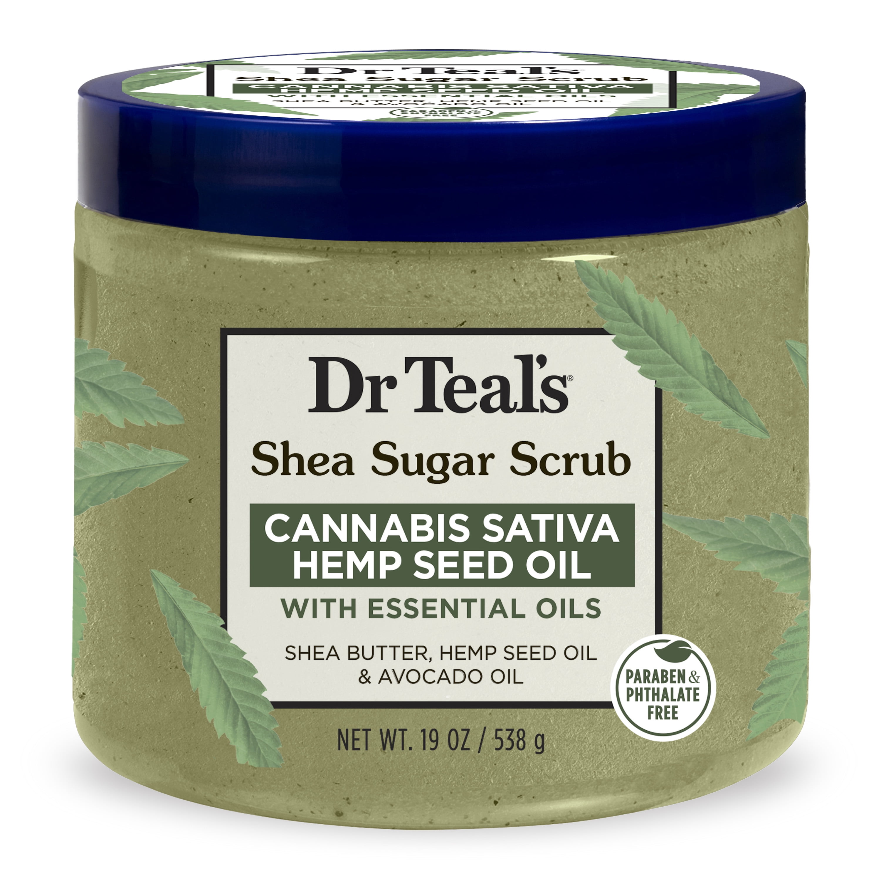 Dr Teal's Shea Sugar Body Scrub Cannabis Sativa Hemp Seed Oil With Essential