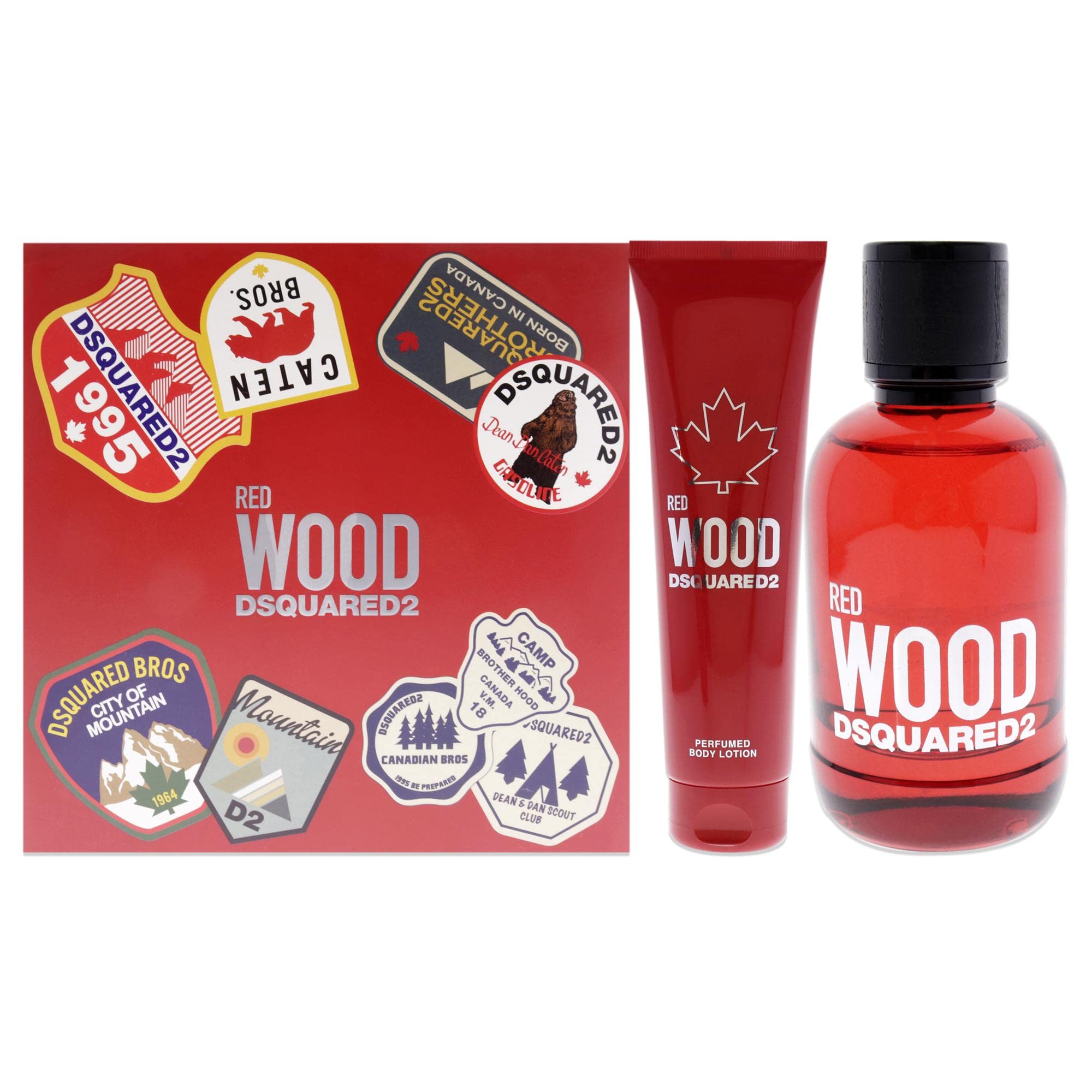 DSQUARED2 RED WOOD(W)2021(H/B)2PC SET(3.4 edt sp,5.0oz perfumed body lotion)