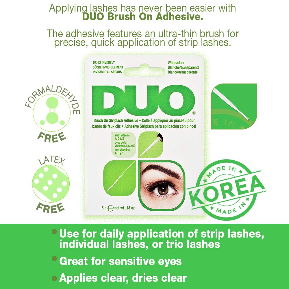 Duo Brush On Clear Lash Glue Waterproof Strip Lash Adhesive With Vitamins A C E - Thumbnail 2