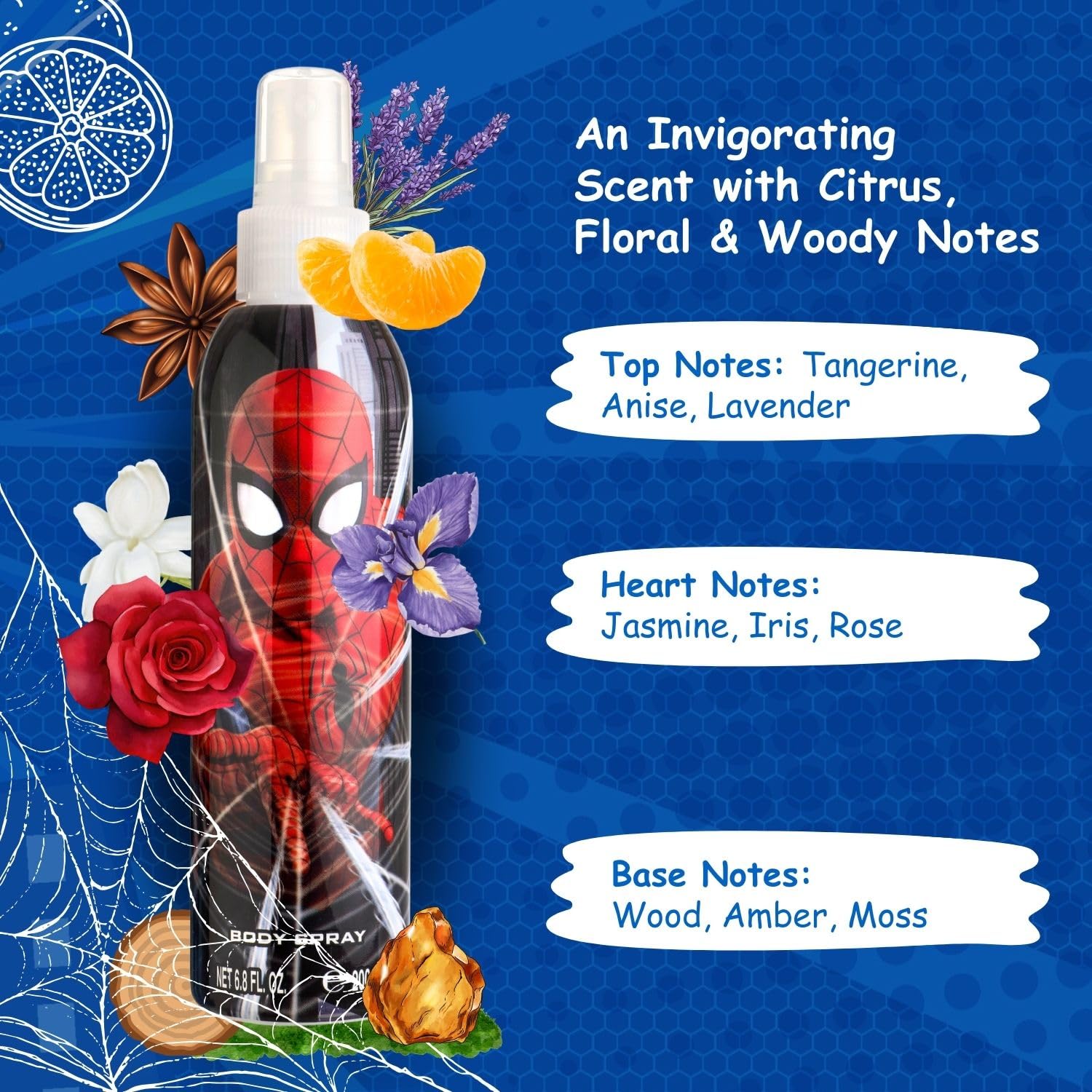 [Body Mist] Marvel Spider Man Cool Cologne for Kids Red/white/blue/black 6.8 Fl Oz - Thumbnail 3