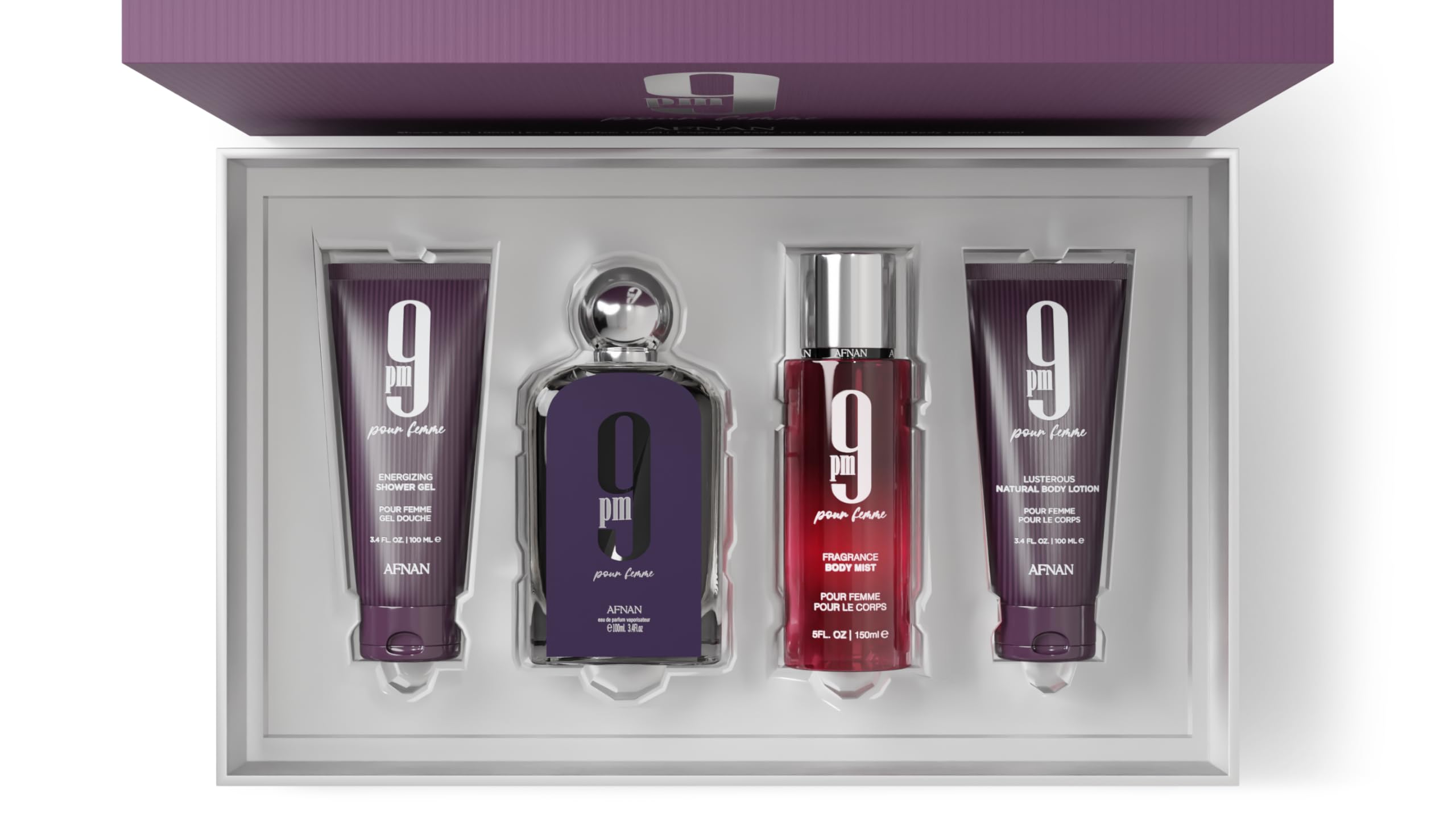 [Set] Afnan 9pm 3.4 L + 3.4 S/g + 3.4 Bl + 5.0 Body Mist United Arab Emir. 12pcs - Thumbnail 2