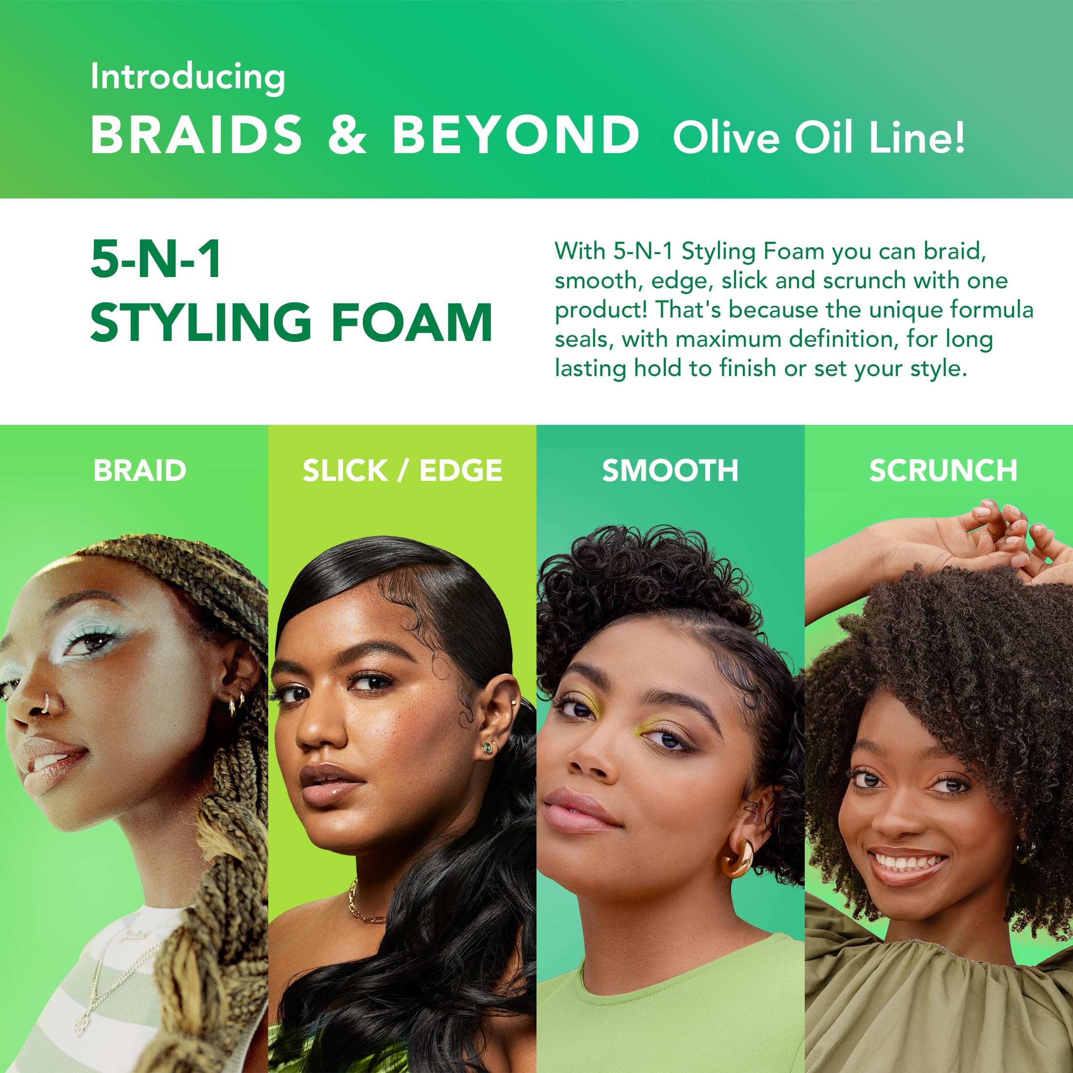 Eco Style Braids Beyond 5 N 1 Styling Foam Moisturizes Seals - Thumbnail 3