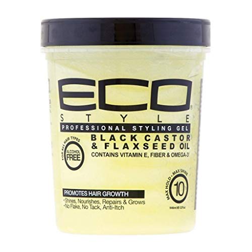 Ecoco Eco Style Gel Black Castor Flaxseed Oil Shine Nourishes and Repairs - Thumbnail 2