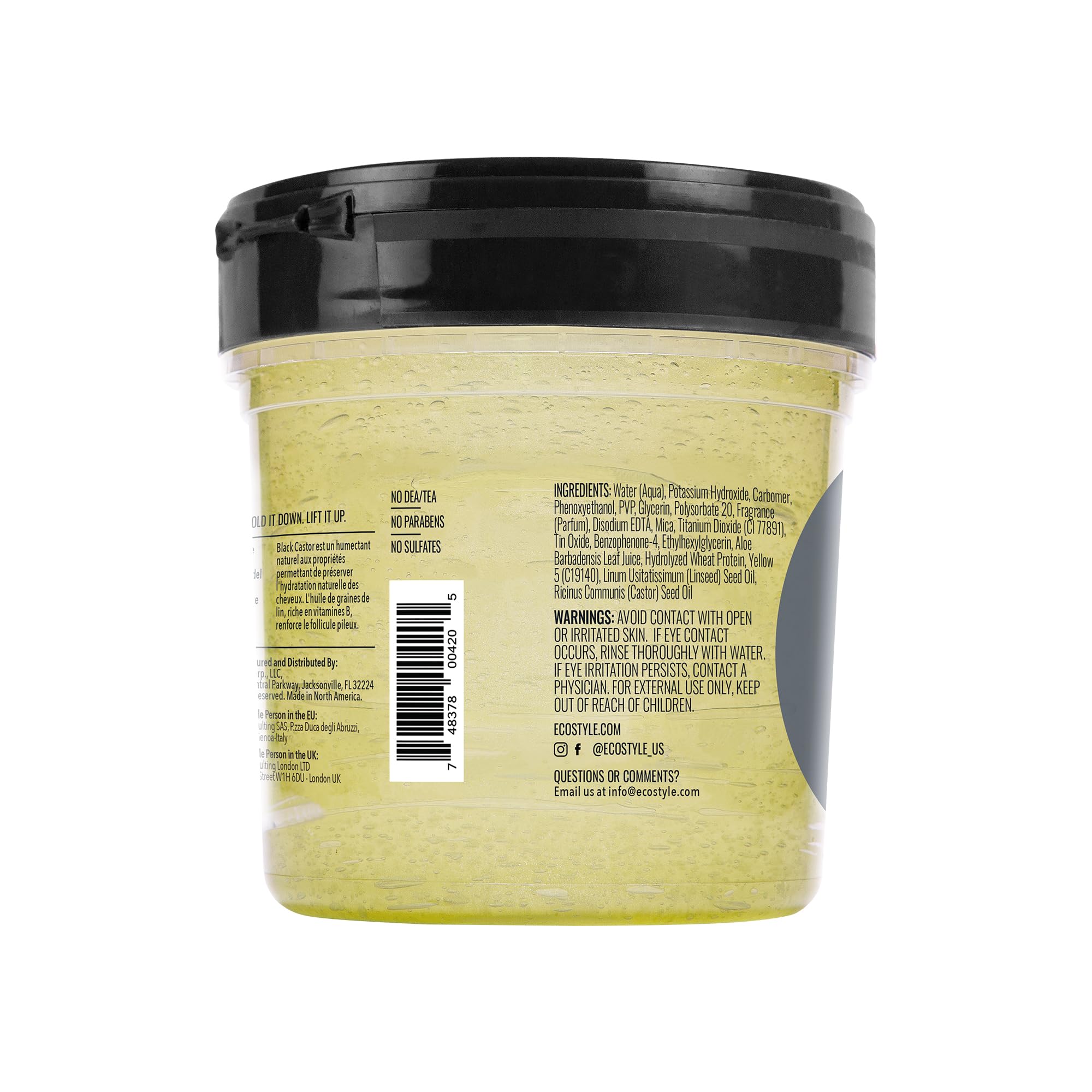 Eco Style Black Castor and Flaxseed Oil Styling Gel Helps Nourish and Repair - Thumbnail 2