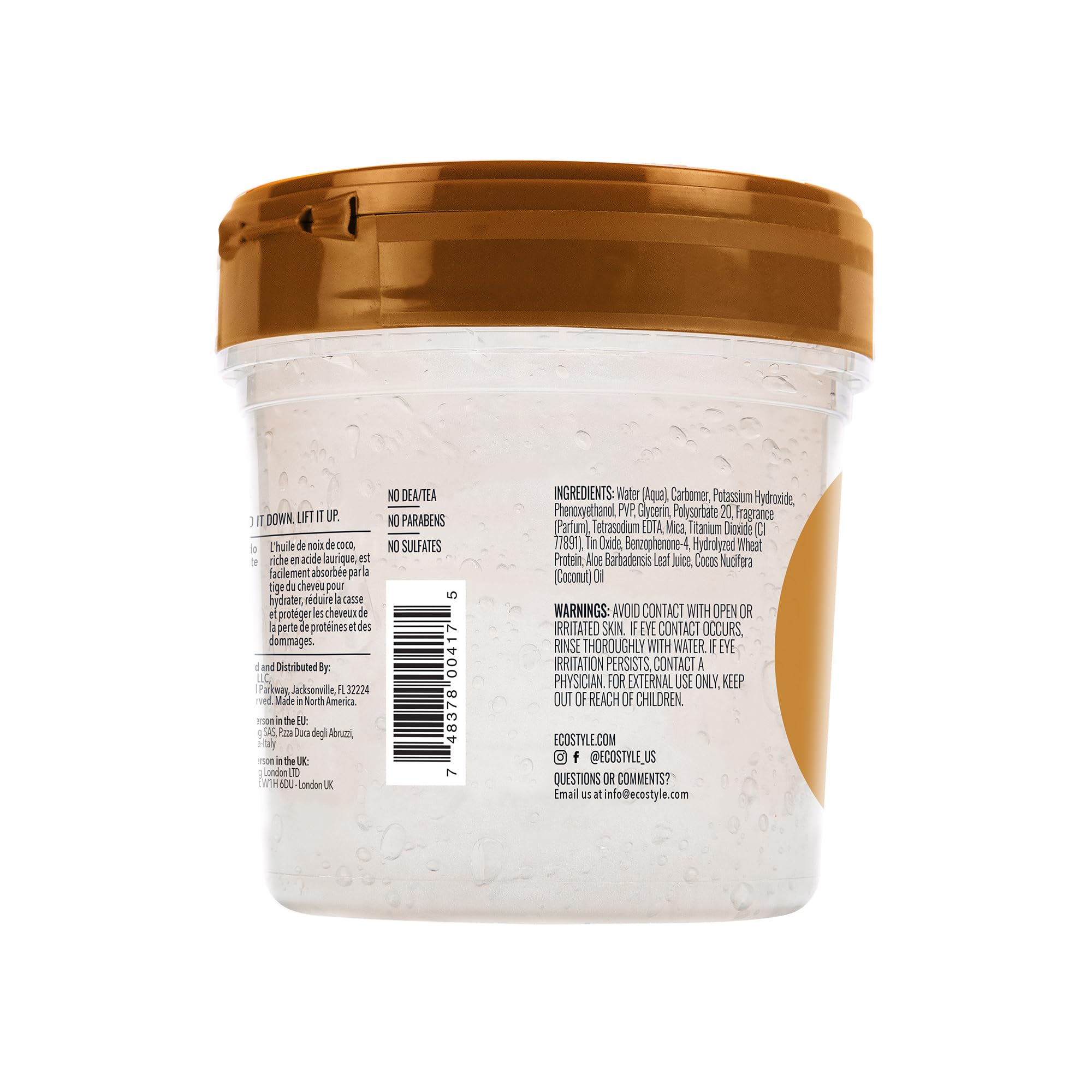 Eco Style Coconut Oil Styling Gel Adds Luster and Moisturizes Hair Weightless - Thumbnail 2