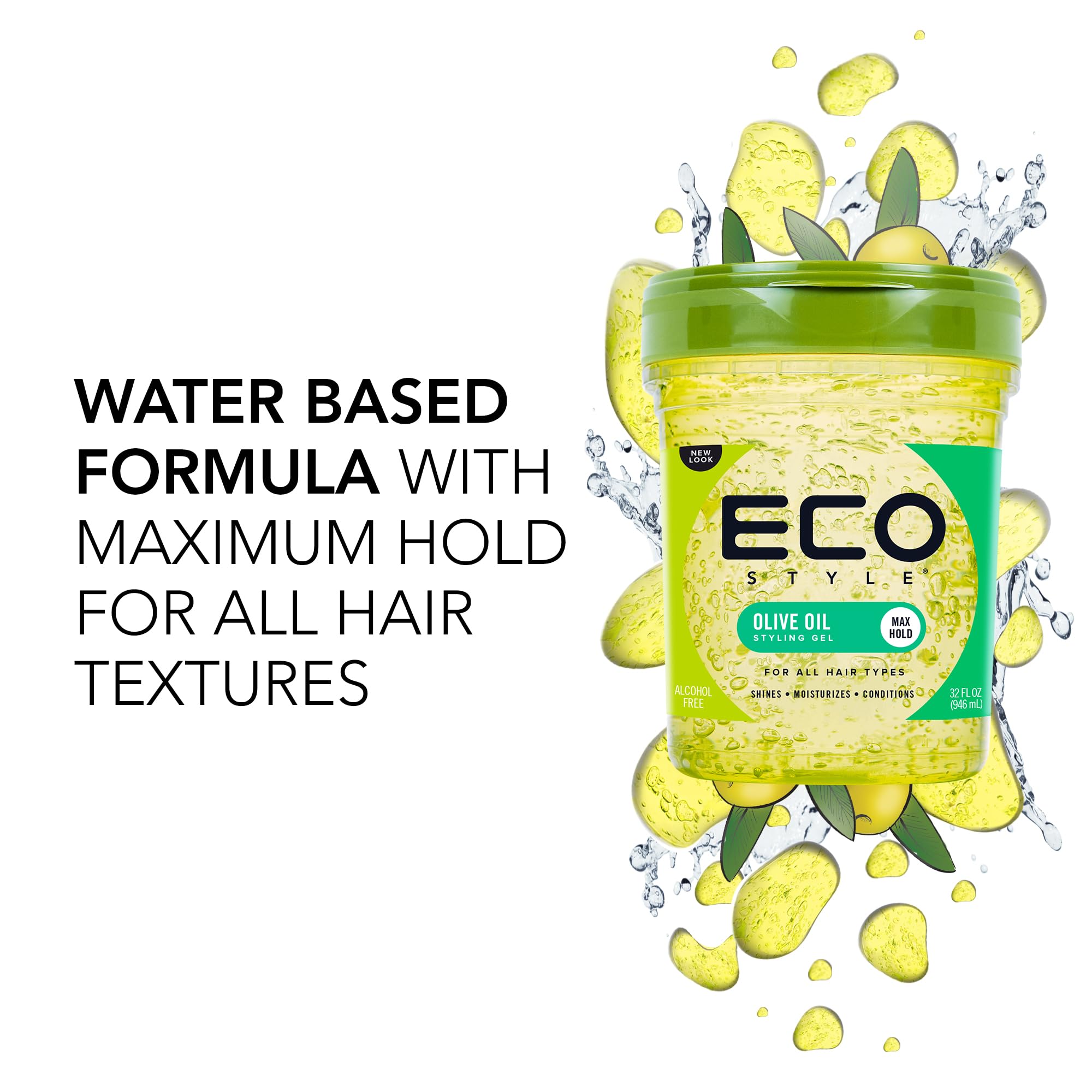 Ecoco Eco Style Gel Olive Oil 100% Pure Olive Oil Adds Shine and Tames Split - Thumbnail 3
