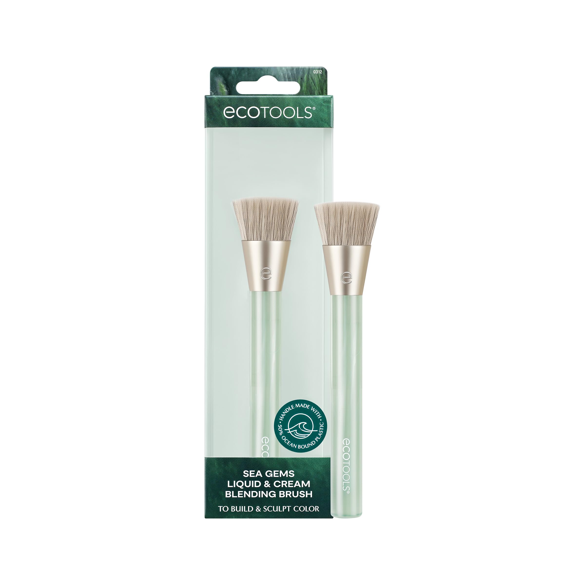 (12-pack) EcoTools Sea Gems Liquid Finishing Brush - Eco Makeup Brushes - Image 1