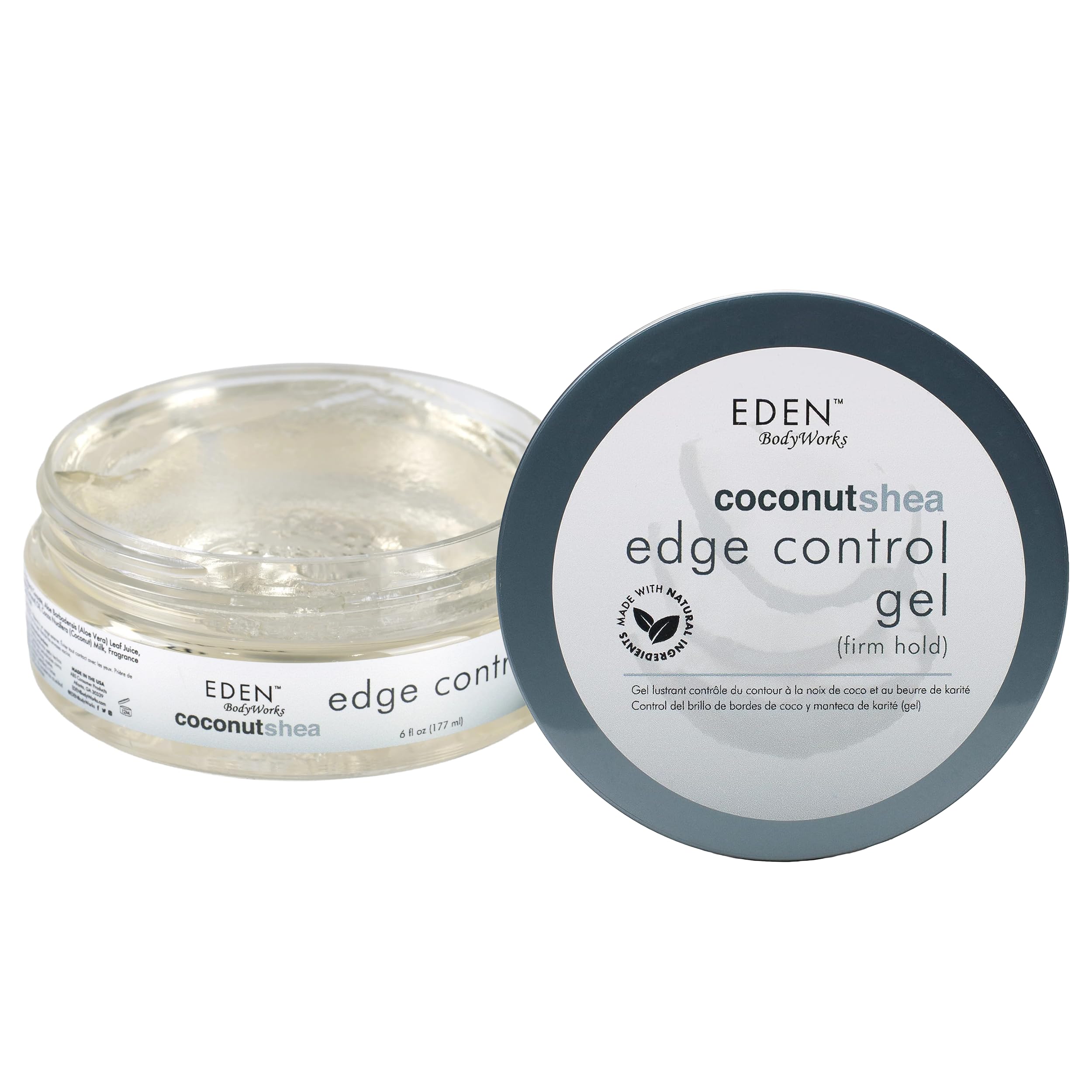 Eden Bodyworks Coconut Shea Edge Control Gel | Strong Hold Edge Tamer for Curly