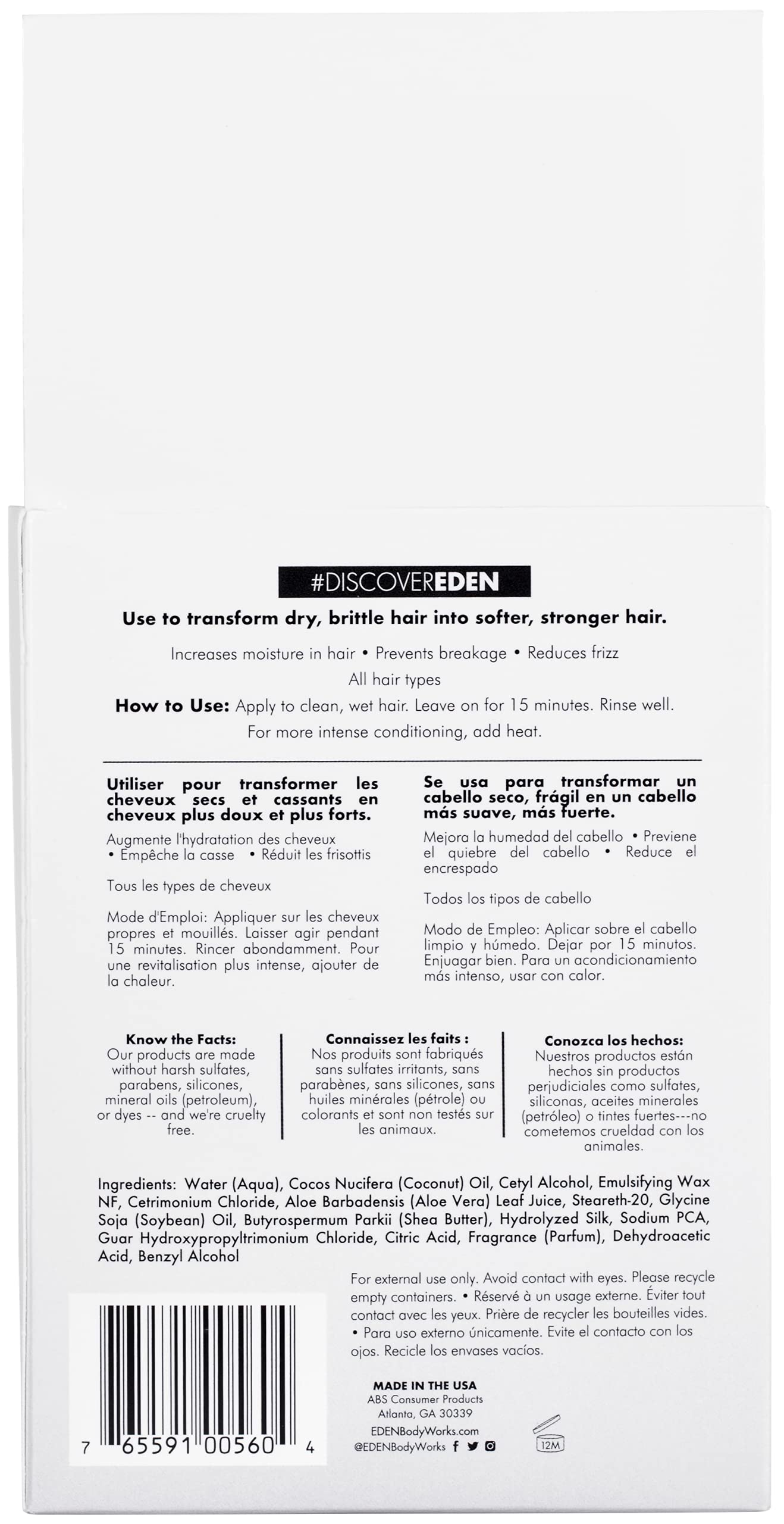 Eden Bodyworks Coconut Shea Hair Masque Packaging May Vary 1.75 oz - Thumbnail 3