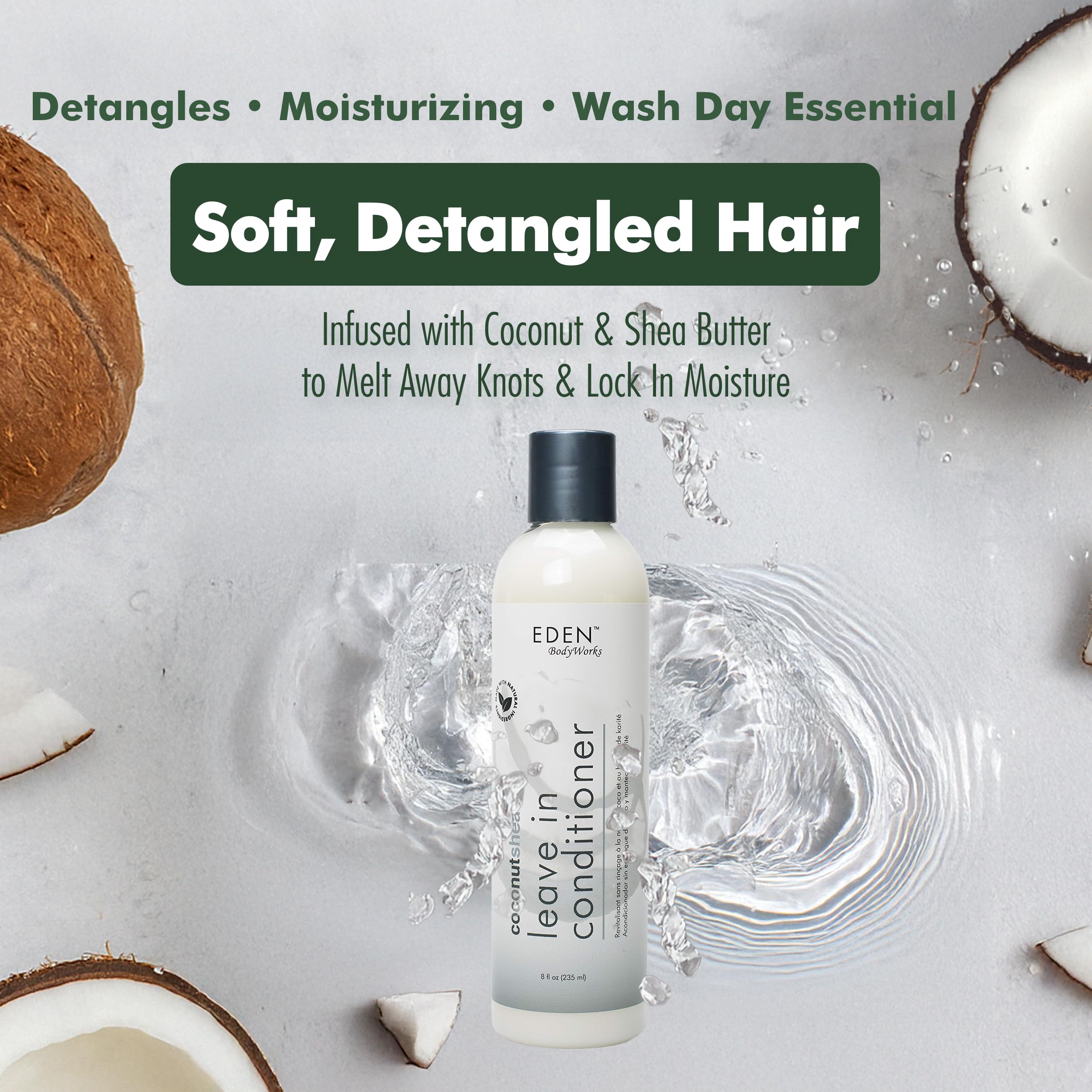 Eden Bodyworks Coconut Shea Leave In Conditioner | | Moisturize Define Curls - Thumbnail 3