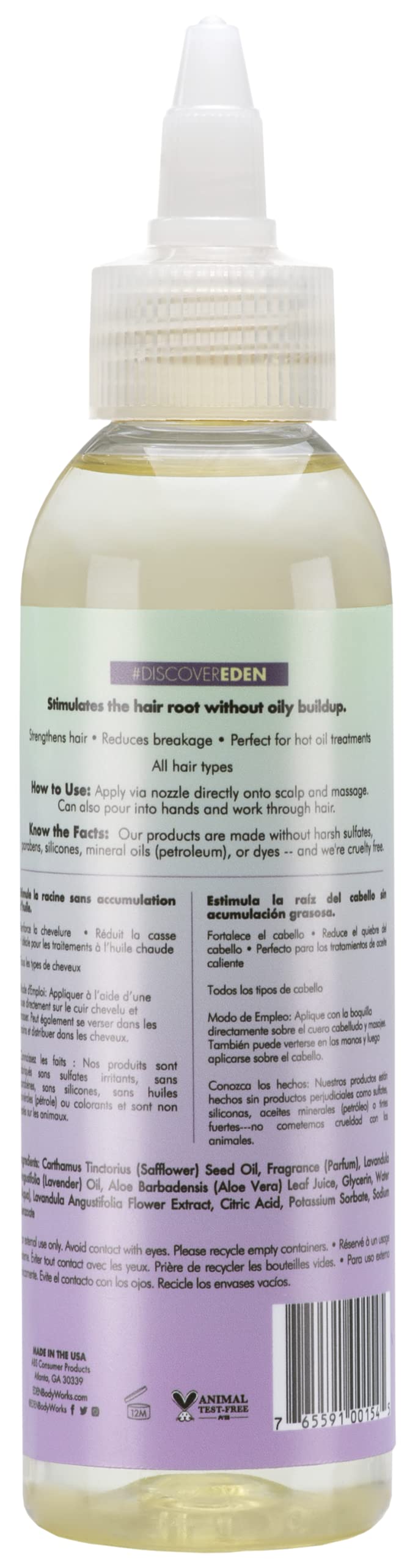 Eden Bodyworks Lavender Aloe Hair Growth Oil Vegan Scalp Treatment To Reduce - Thumbnail 2