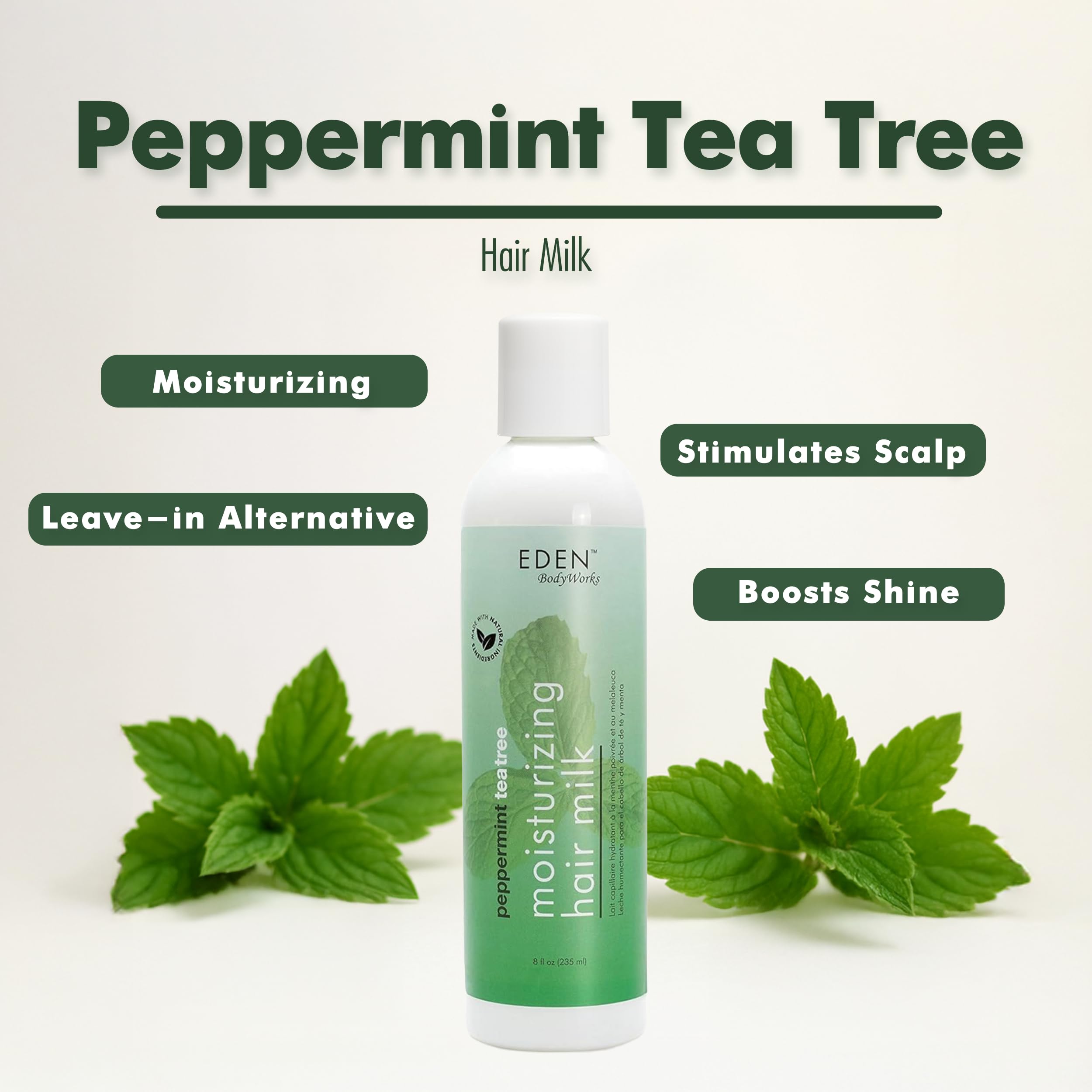 Eden Bodyworks Peppermint Tea Tress Hair Milk Conditioner for Dry Curly or - Thumbnail 3
