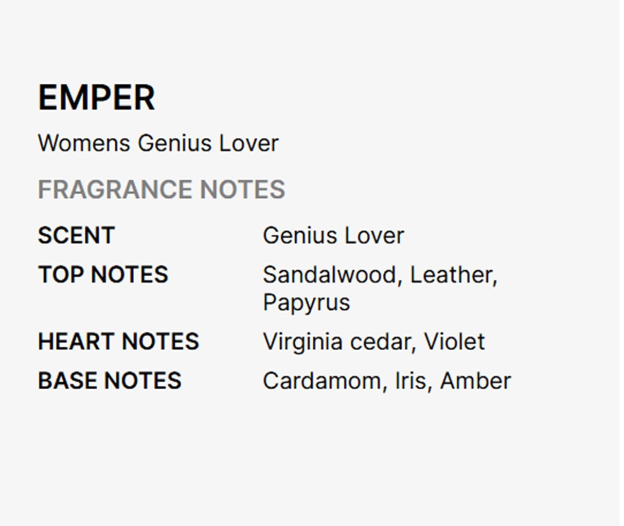 Genius Lover | | By Emper EDP 100 ml
