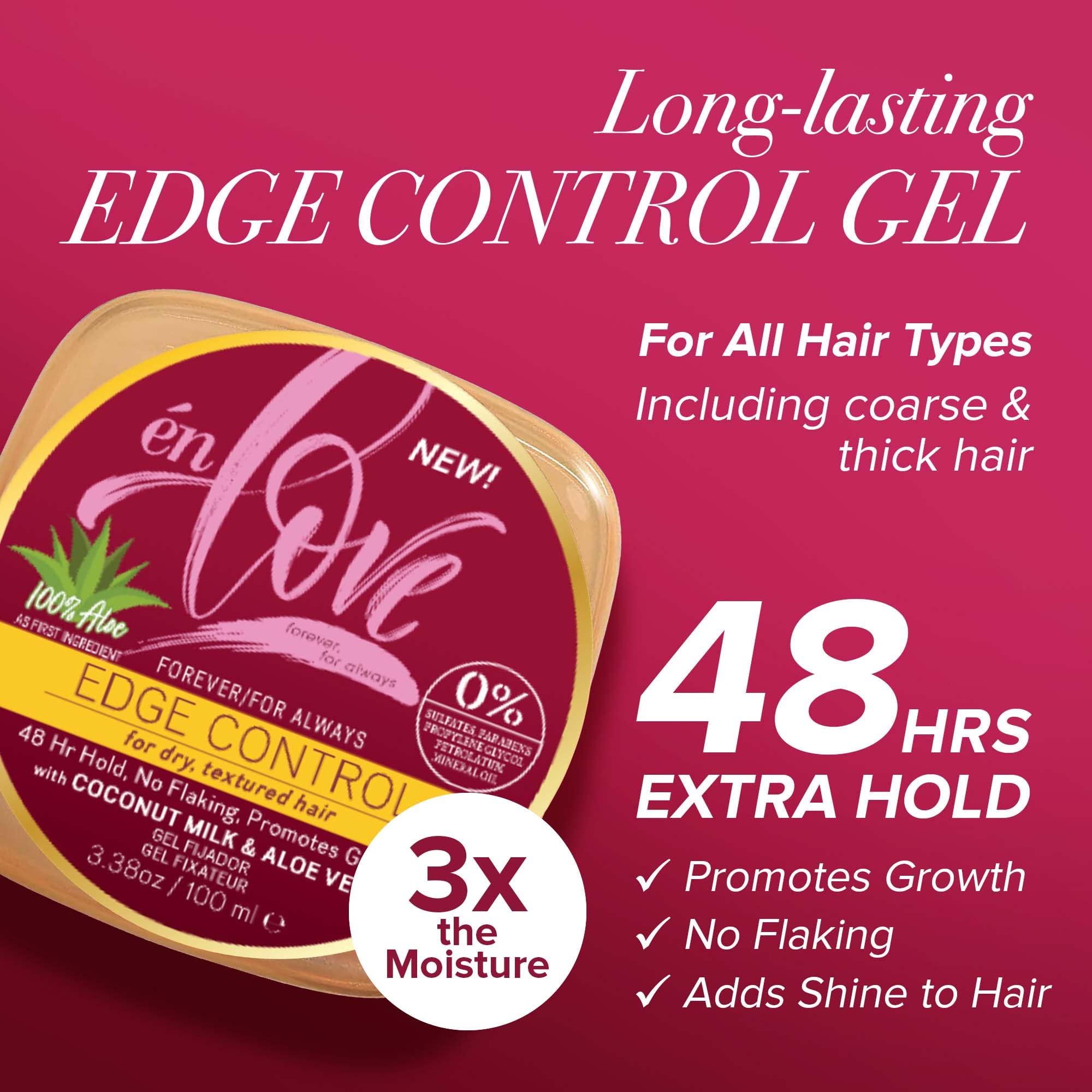 Én Love Forever for Always Edge Control Hair Gel With Natural Coconut Milk Pure - Thumbnail 2
