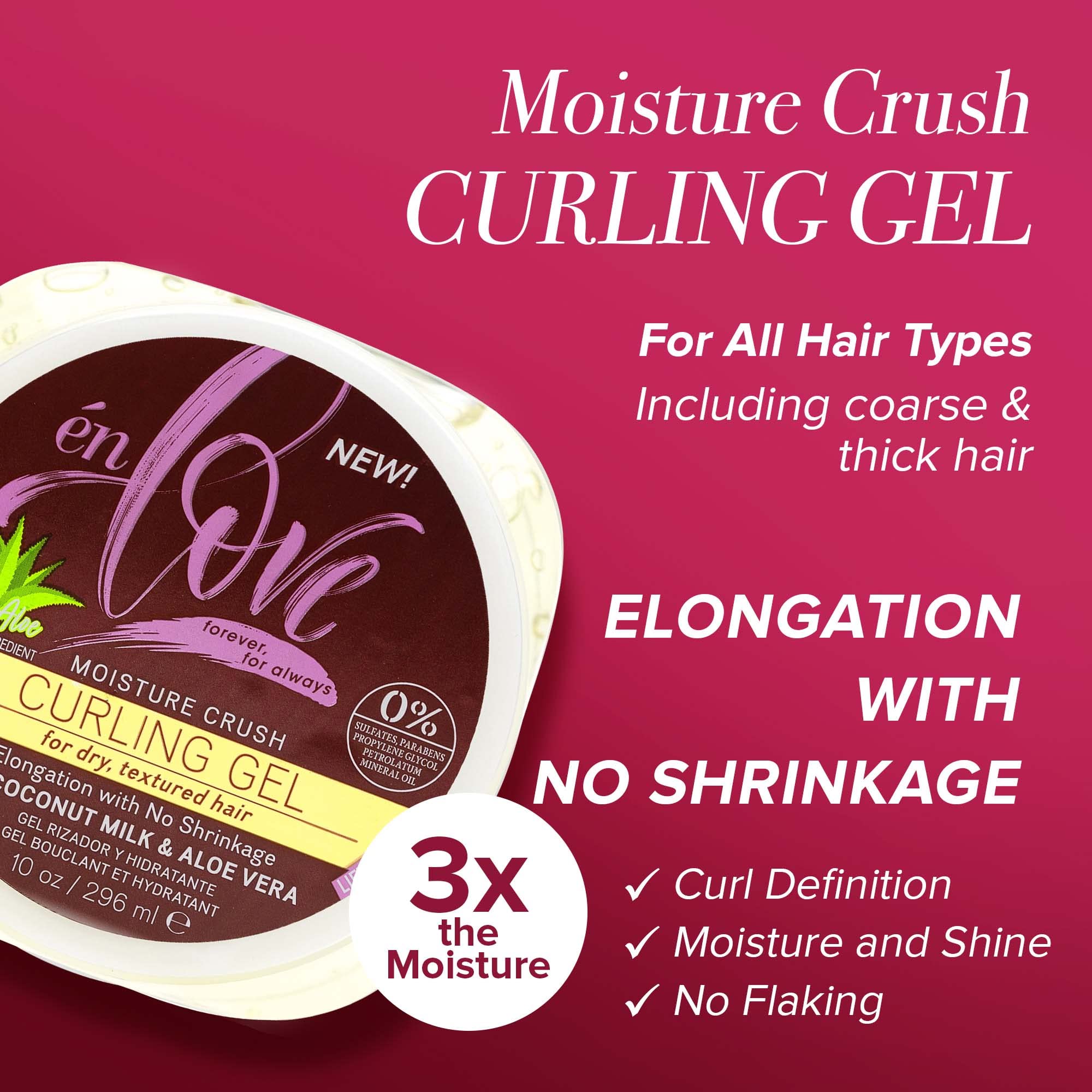 Én Love Moisture Crush Curling Gel With Natural Coconut Milk Pure Aloe Vera for - Thumbnail 2