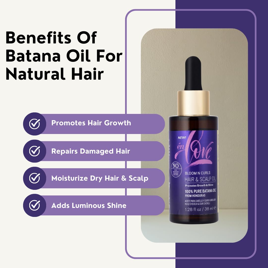 Én Love Bloom N Curls Batana Oil for Hair Scalp 100% Organic Cold Pressed Pure - Thumbnail 3