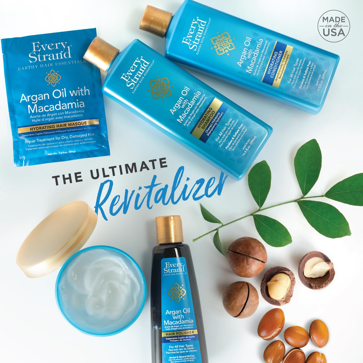 Every Strand Argan Oil With Macadamia Hydrating Shampoo 13.5 oz - Thumbnail 2