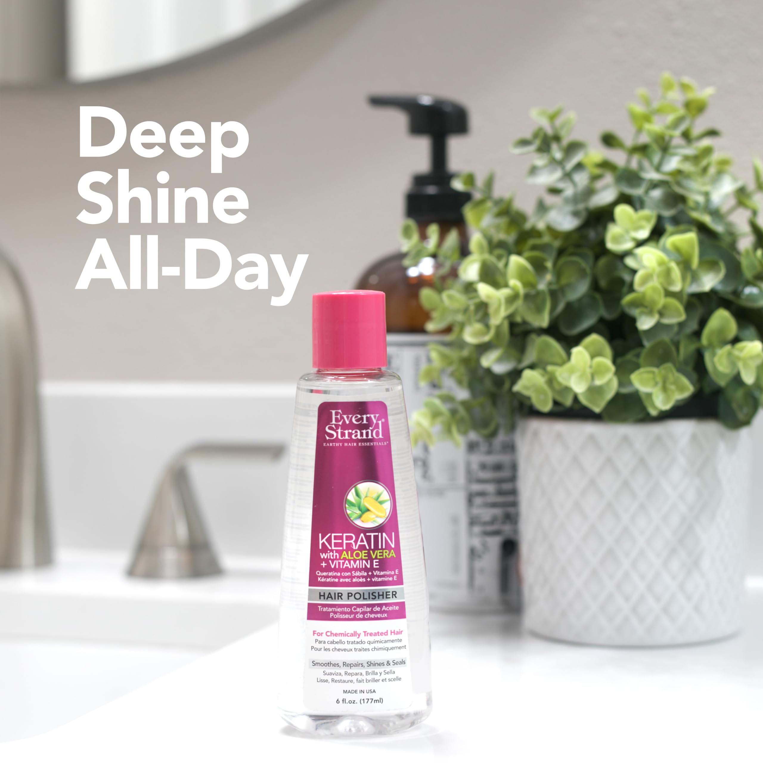 Every Strand Keratin With Aloe Vera + Vitamin E Serum 6 Fl Oz