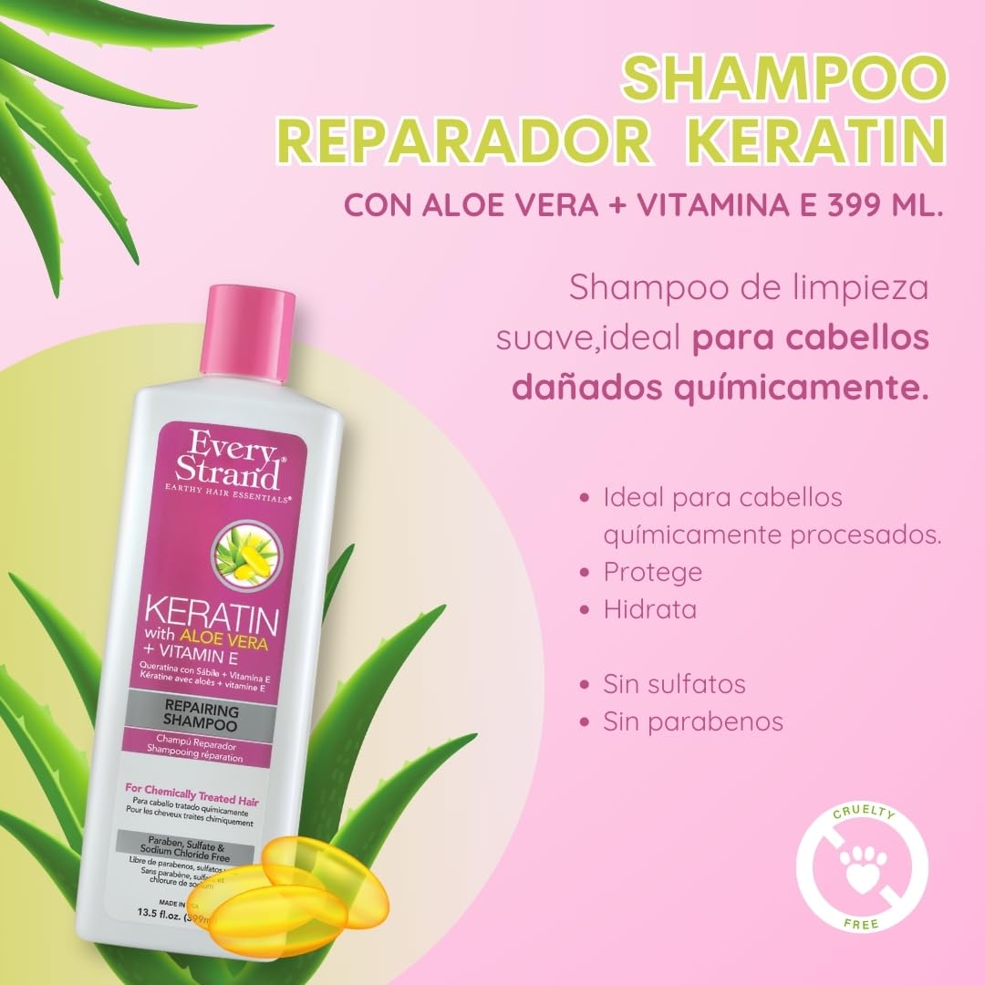 Every Strand Keratin Repairing Shampoo 13.5 Fl Oz 13.5 oz - Thumbnail 3