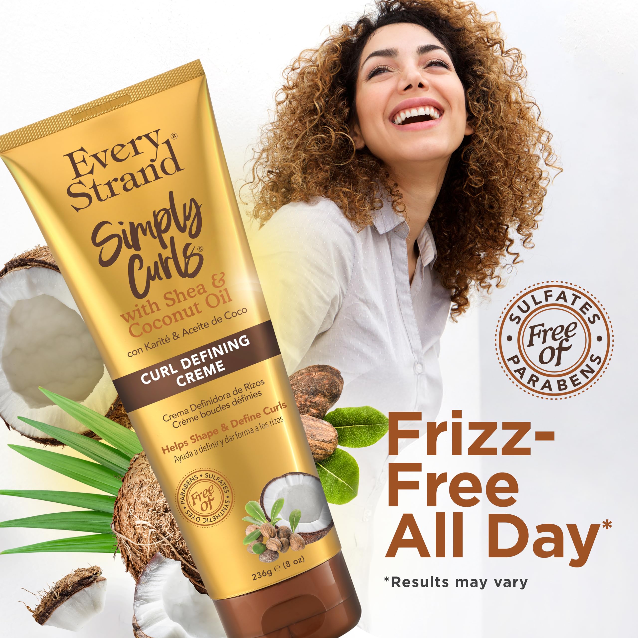 Every Strand Curling Creme Simply Curls Coconut Oil and Shea Butter . 8 oz - Thumbnail 3