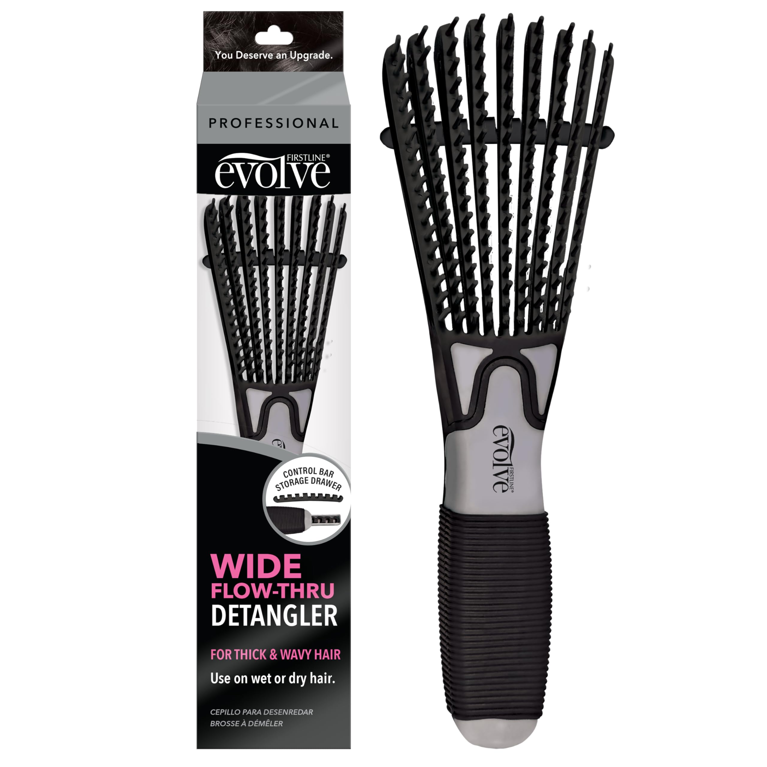Evolve Wide Flow Thru Detangler Black