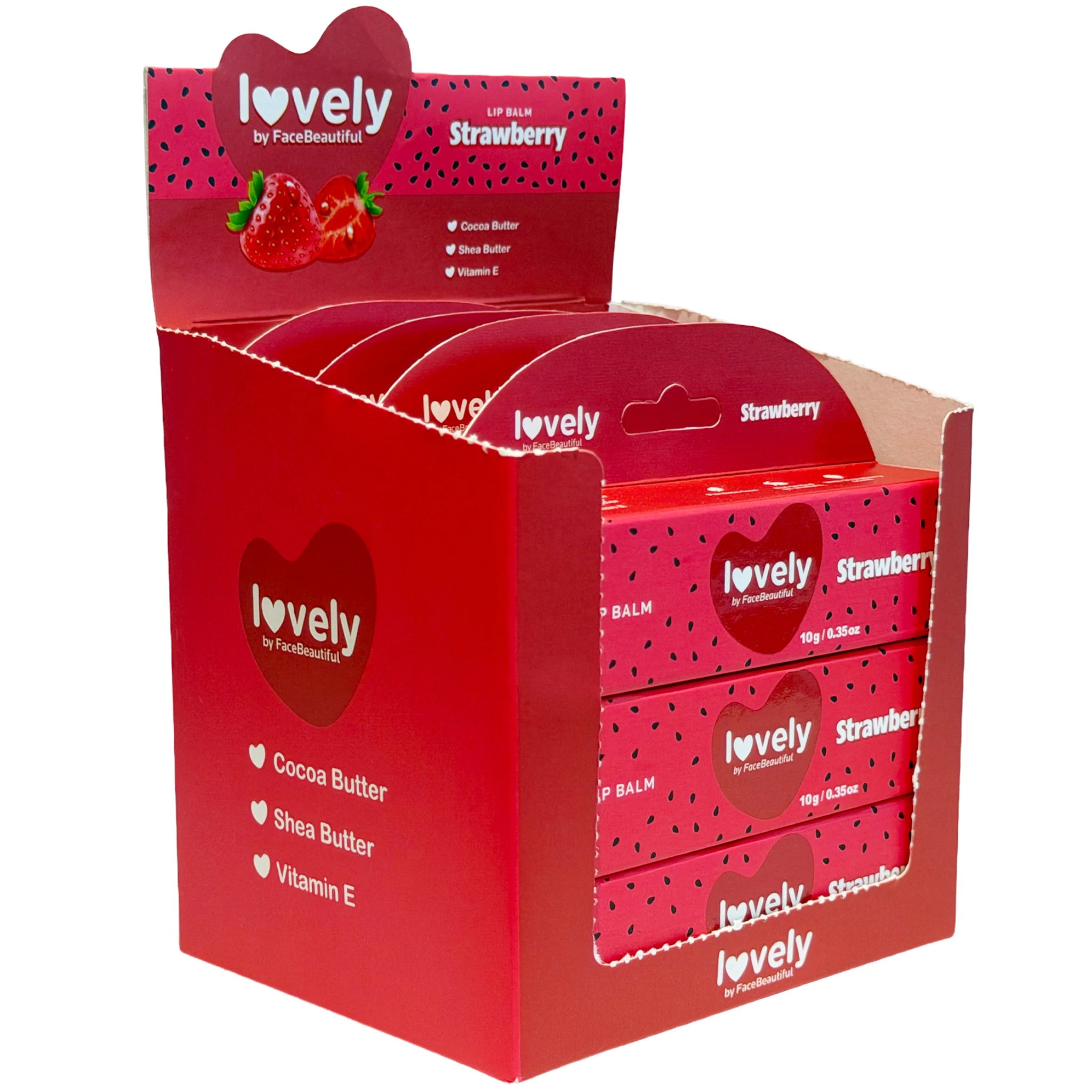 (12-pack) Face Beautiful Lovely Lip Balm Strawberry