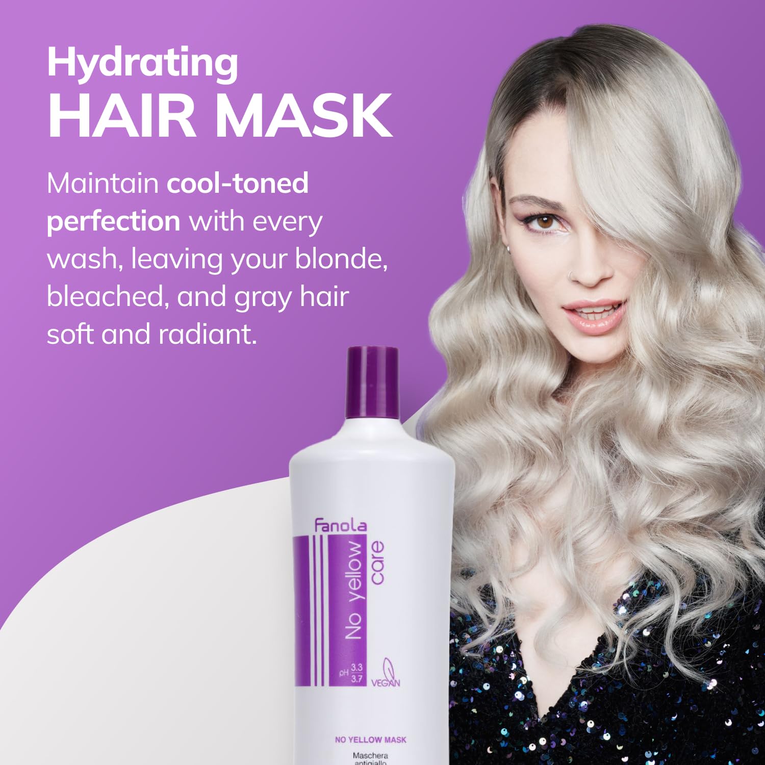 Fanola No Yellow Purple Hair Mask Acidic Ph Deep Conditioning Hair Mask for - Thumbnail 3