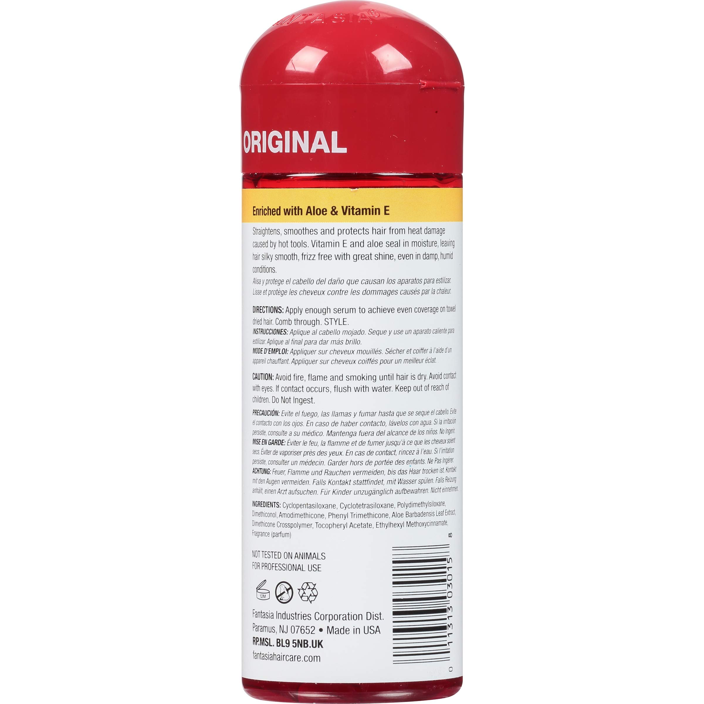 Fantasia High Potency Ic Heat Protector Straightening Serum Hair Polisher . 6 oz