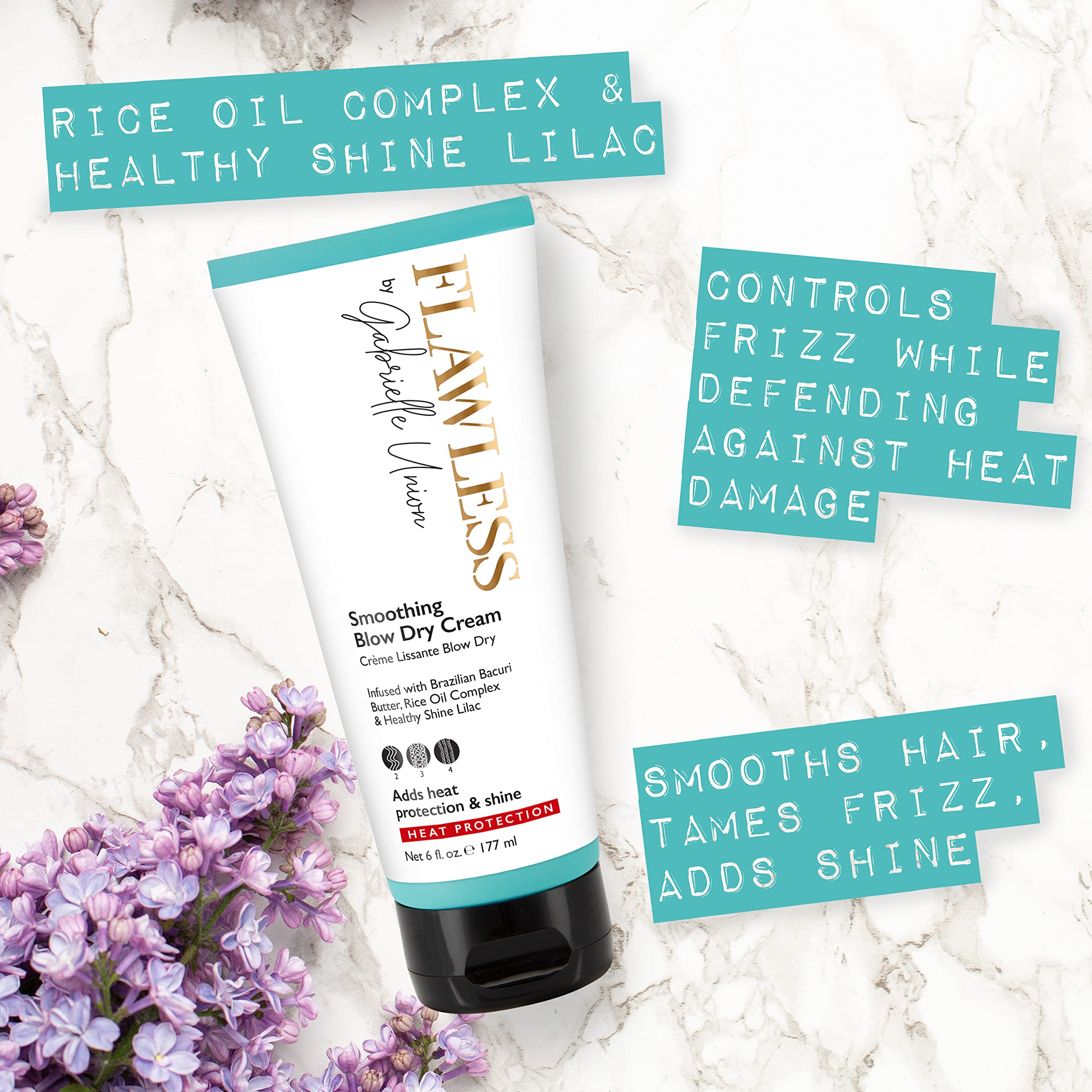 Flawless By Gabrielle Union Smoothing Blow Dry Hair Cream 6 oz - Thumbnail 2