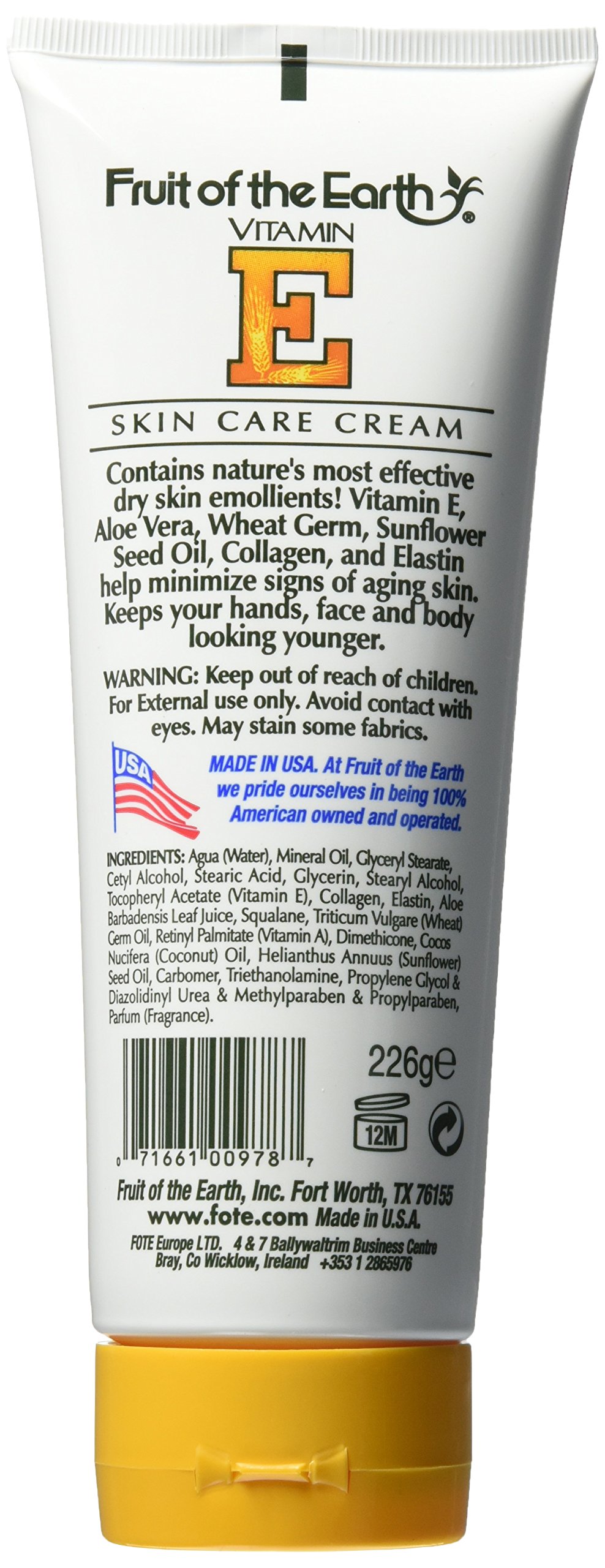 Fruit of the Earth Vitamin E Cream Tube 8 oz - Thumbnail 2